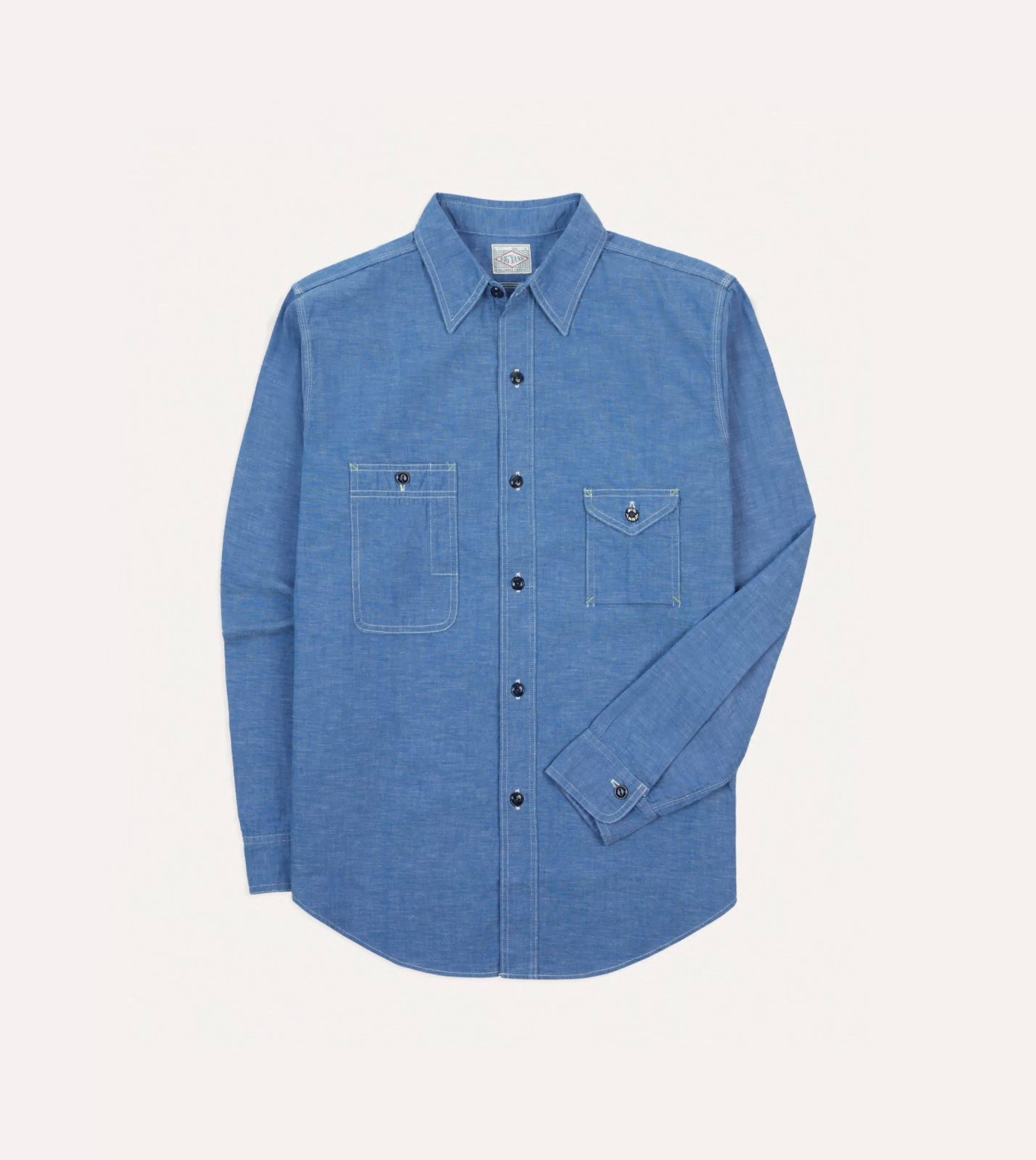 Drake’s Shirts | Casual Shirts | Big Yank '1935' Chambray Shirt Blue