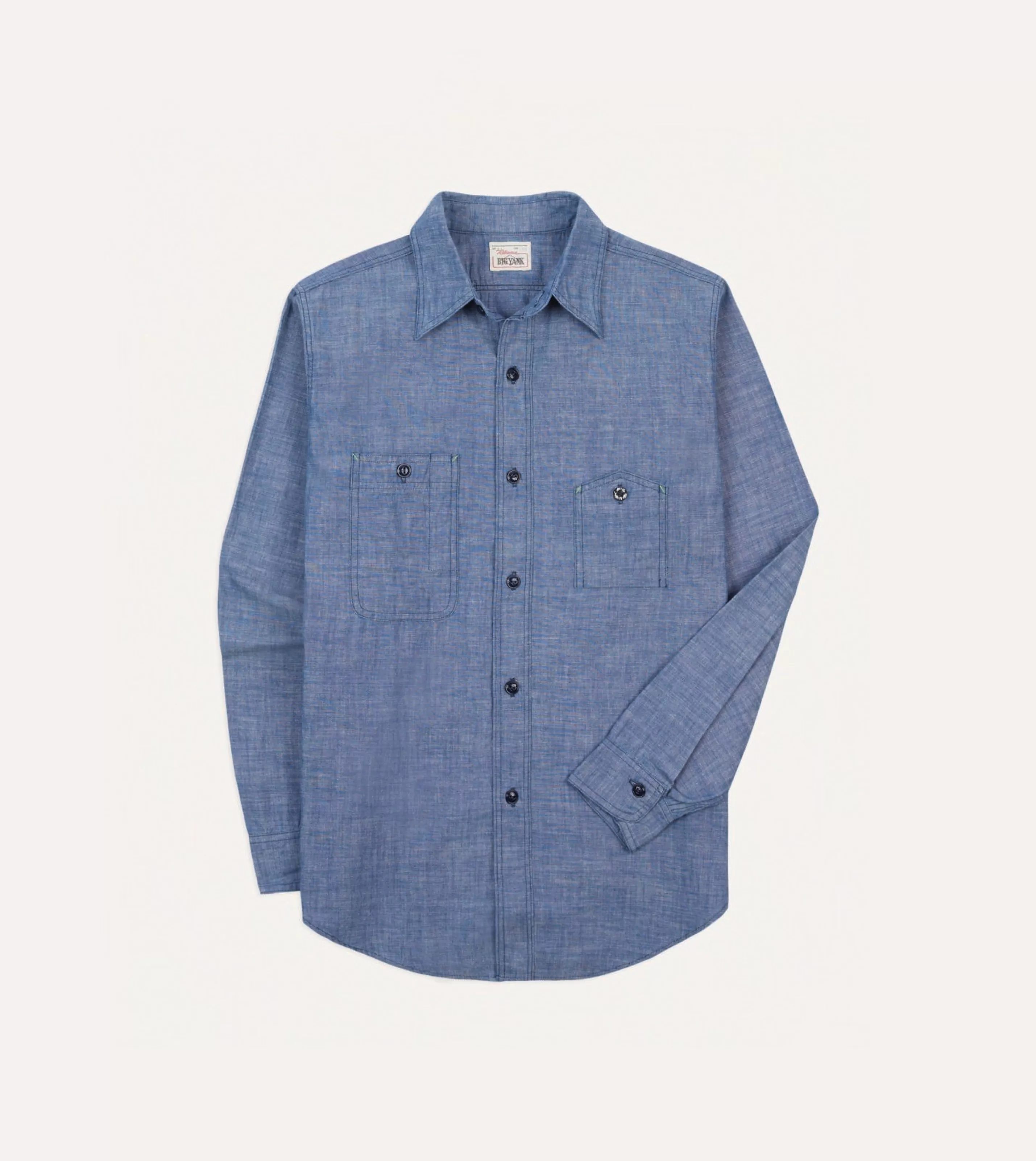 Drake’s Shirts | Casual Shirts | Big Yank '1942' Chambray Shirt Indigo