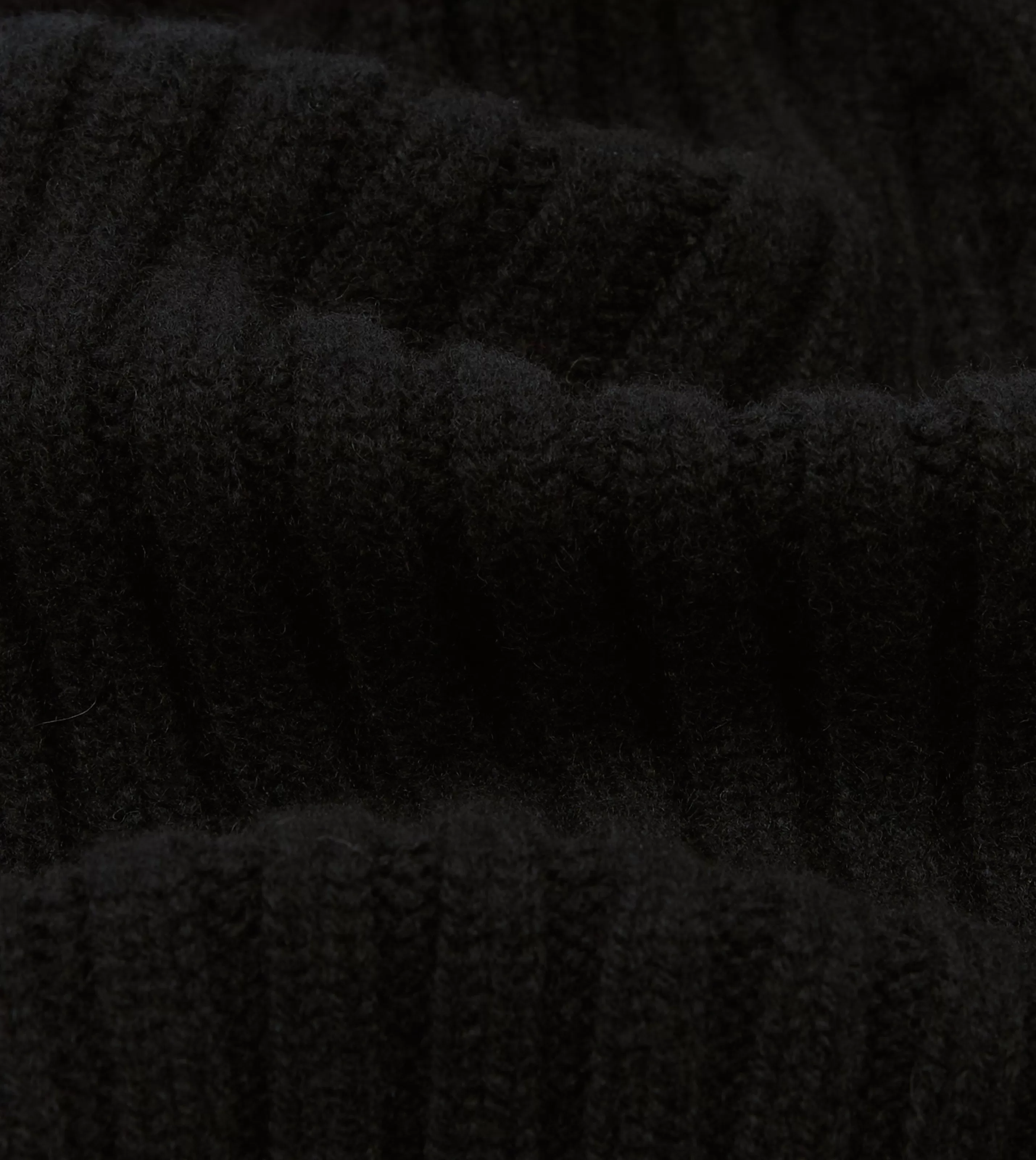 Drake’s Hats | Lambswool Ribbed Knit Cap Black