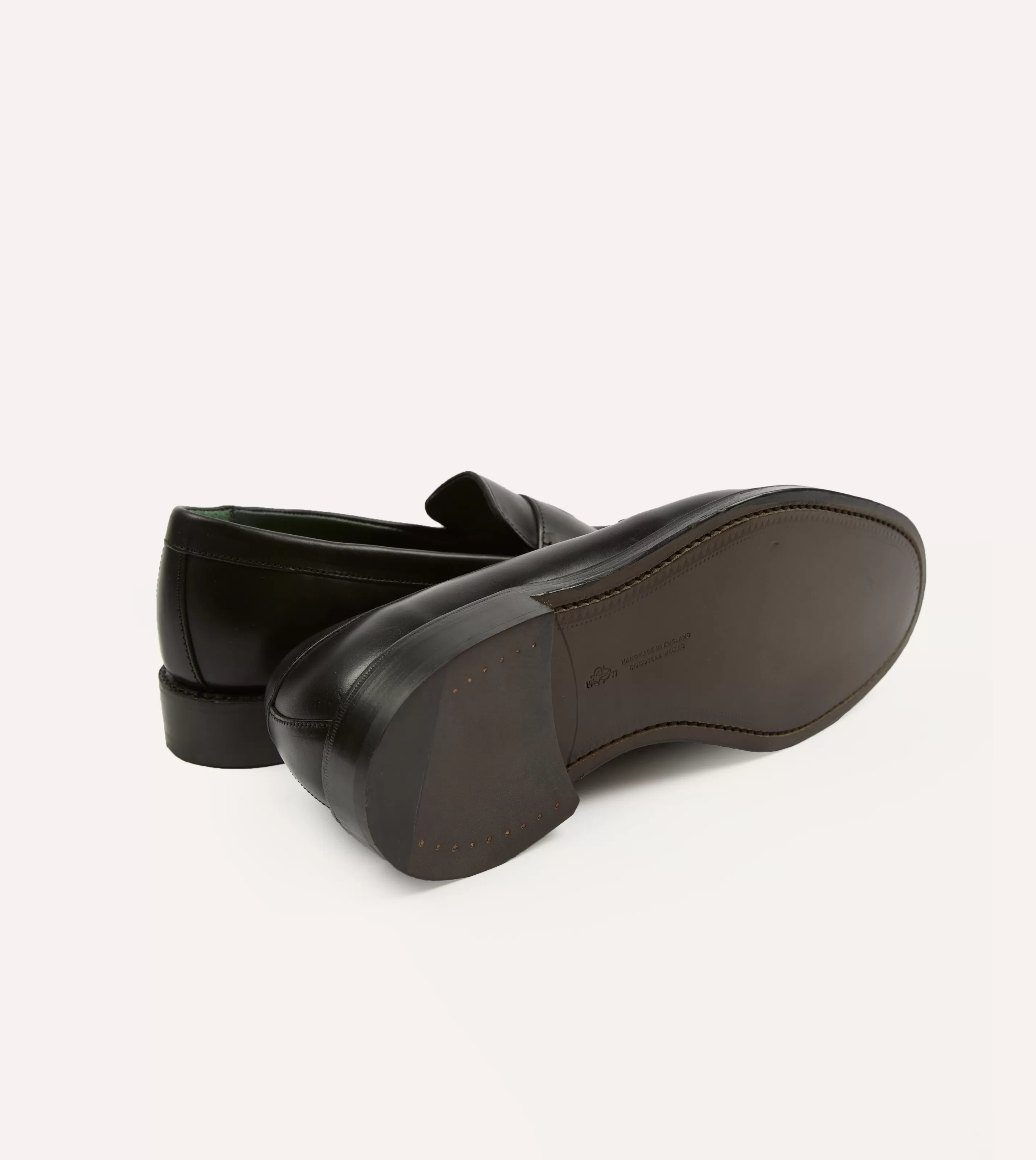 Drake’s Footwear | Loafers | Leather Charles Goodyear Welted Penny Loafer Black