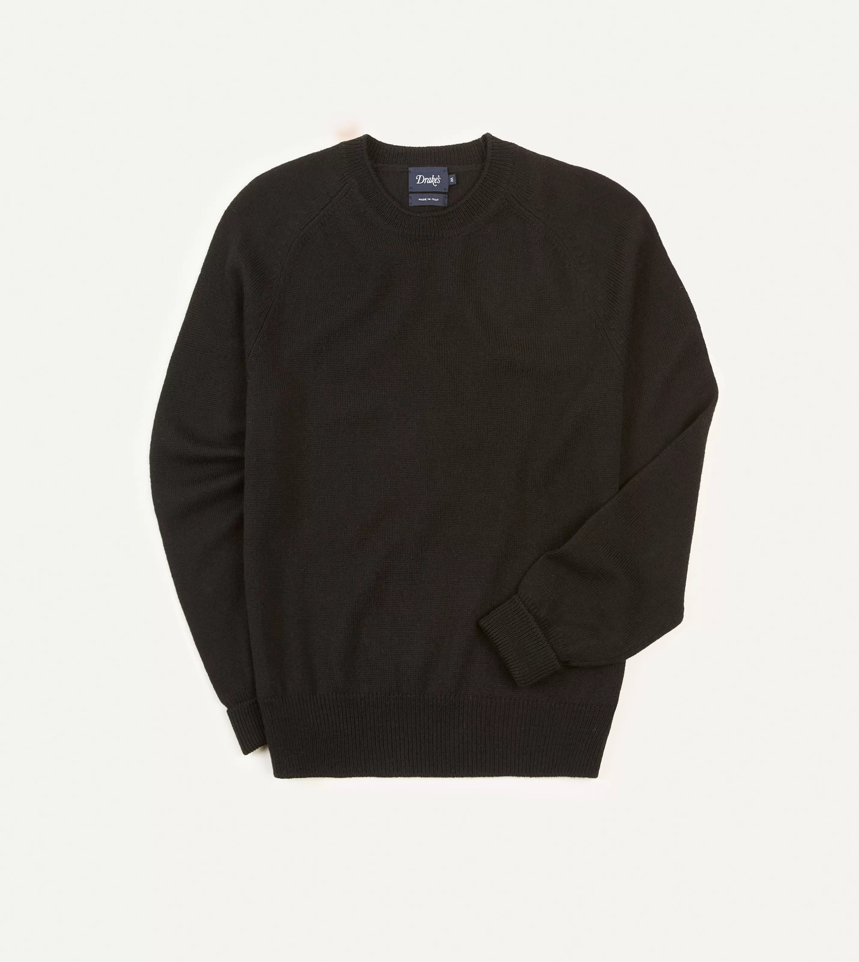 Drake’s Knitwear | Merino Crew Neck Jumper Black