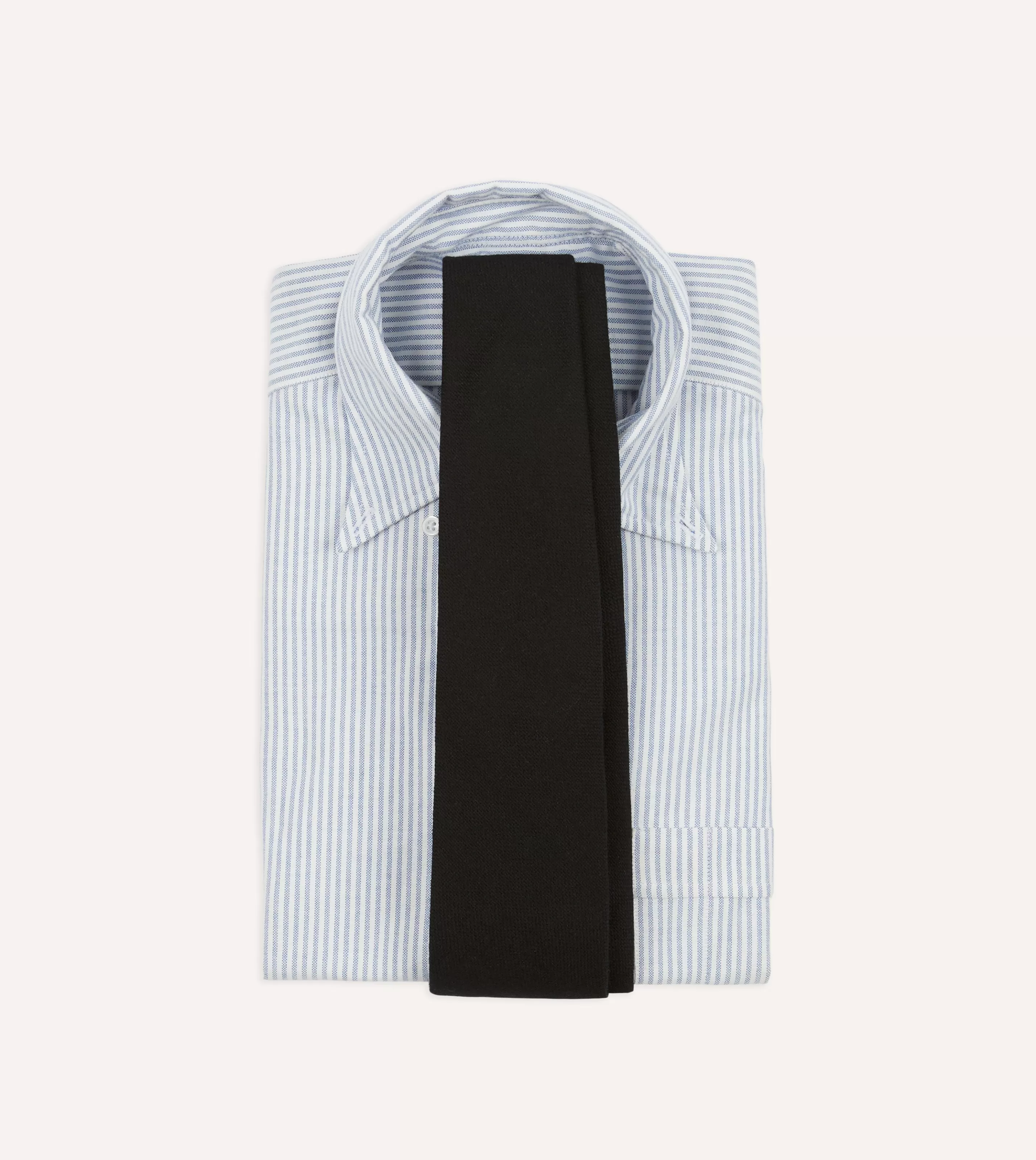 Drake’s Plain Ties | Black Pure Cashmere Solid Tipped Tie