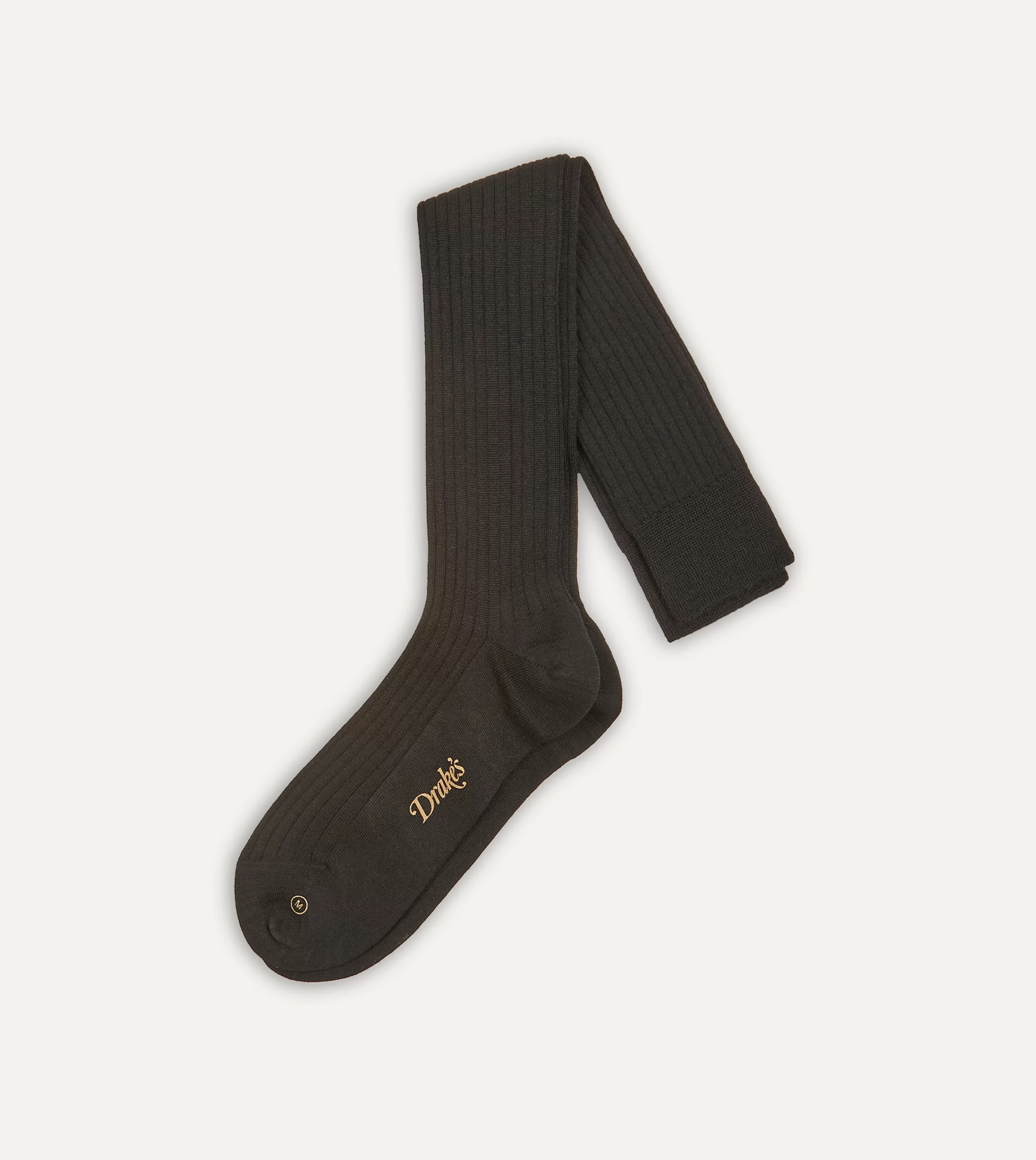 Drake’s Socks | Socks | Wool Over-the-Calf Socks Black