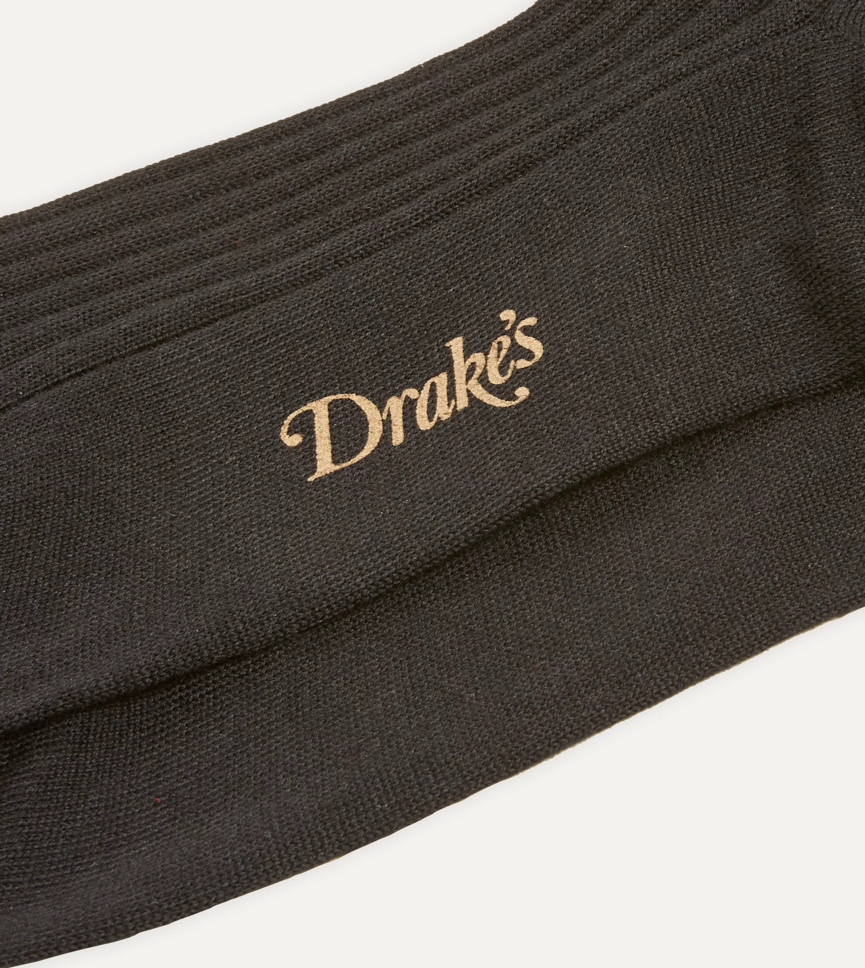 Drake’s Socks | Socks | Wool Over-the-Calf Socks Black