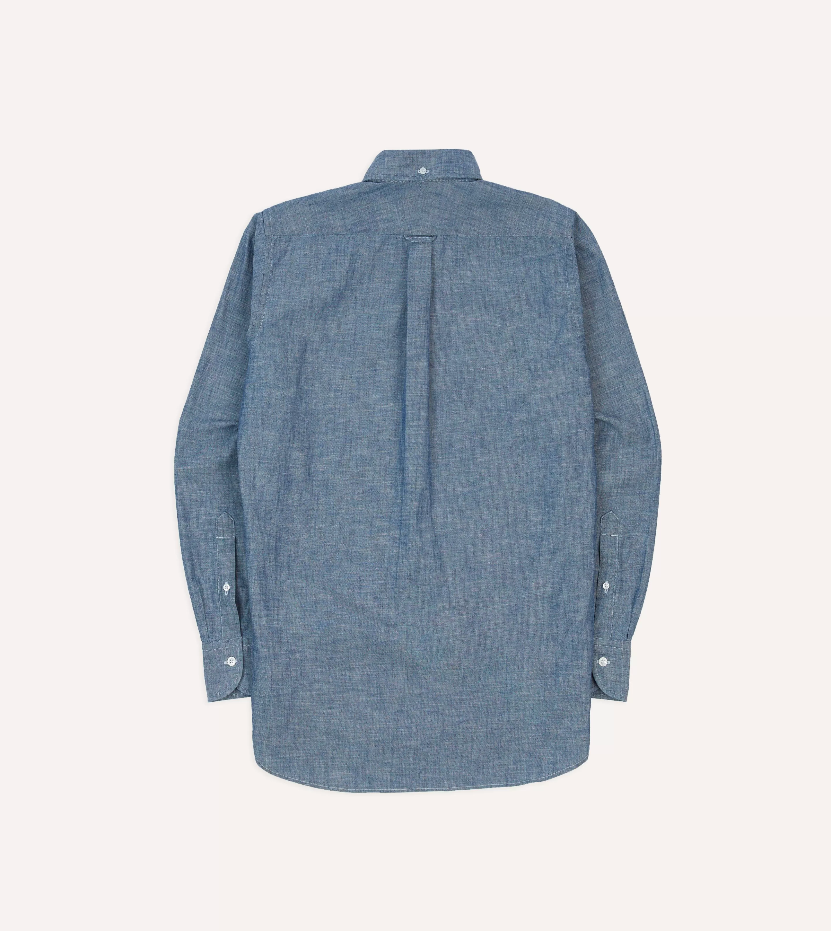 Drake’s Shirts | Popover Shirts | Bleach Blue Cotton Chambray Button-Down Popover Shirt