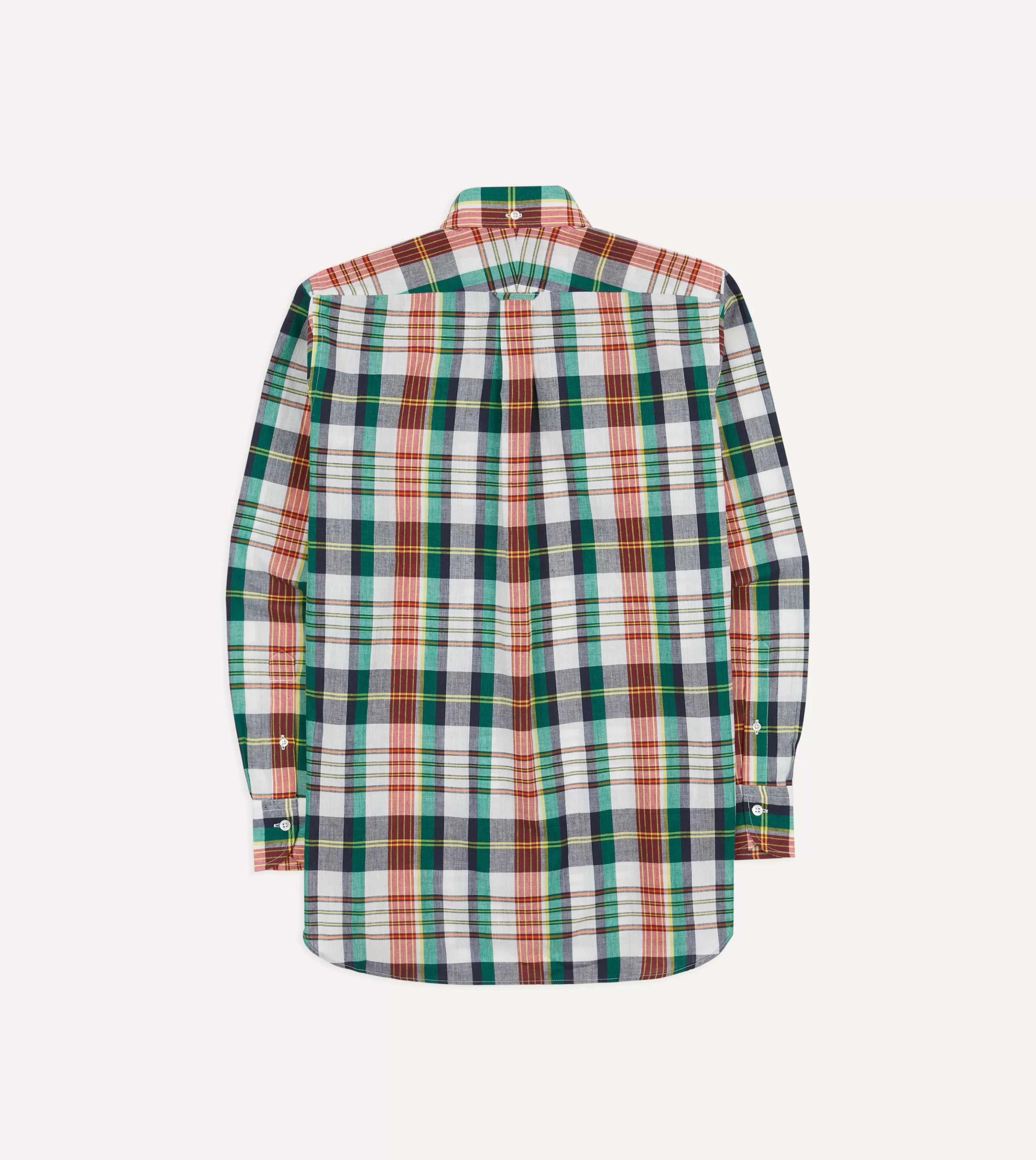 Drake’s Shirts | Casual Shirts | Blue And Red Madras Check Cotton Button-Down Shirt