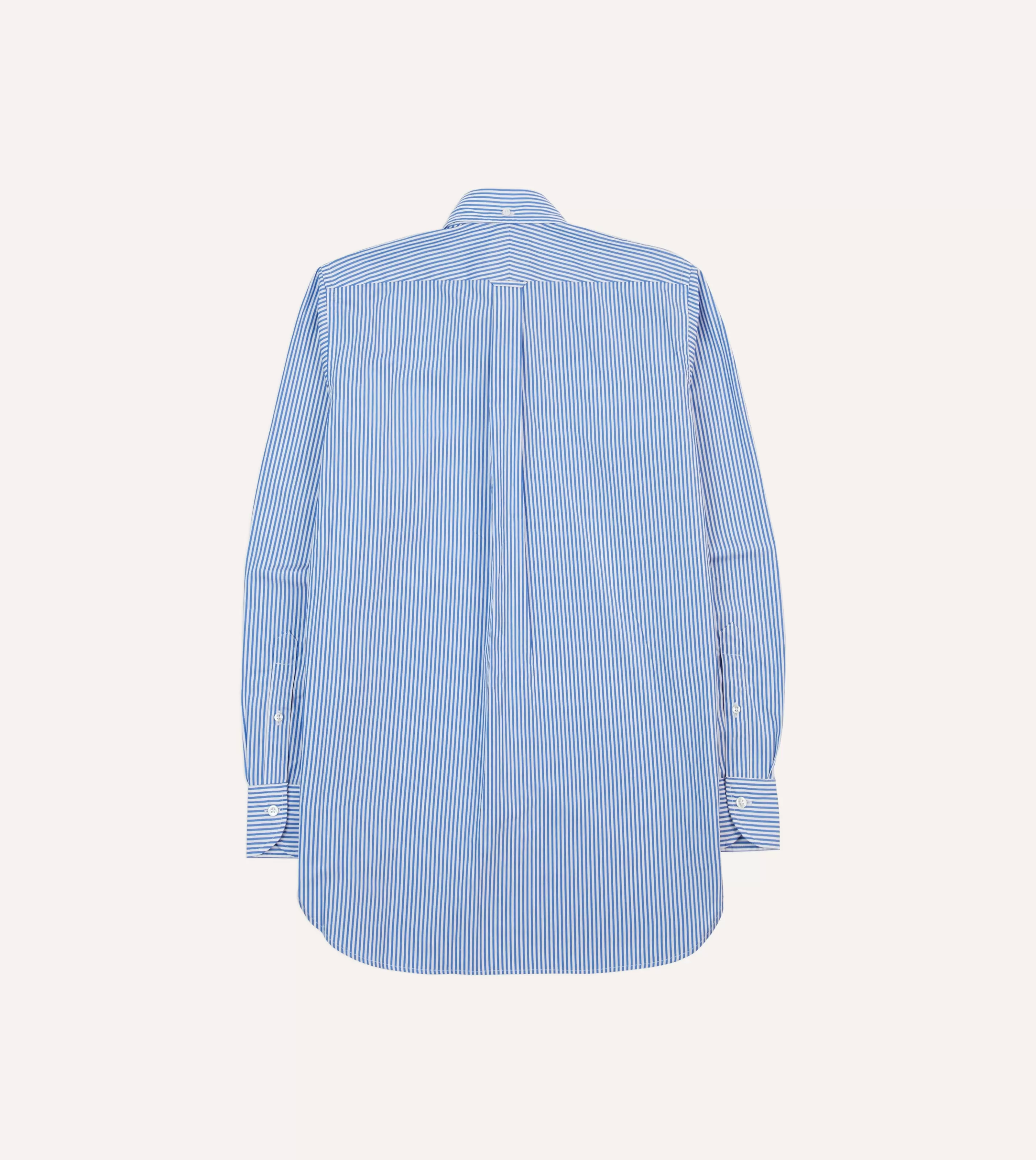 Drake’s Shirts | Formal Shirts | Bengal Stripe Cotton Poplin Button-Down Shirt Blue