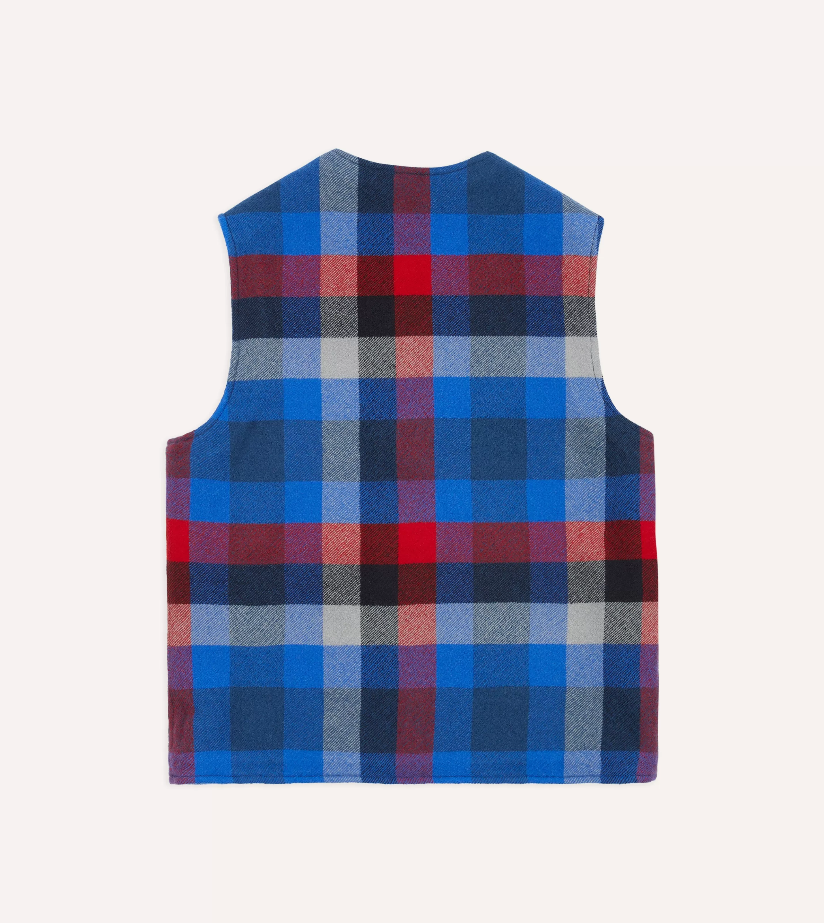 Drake’s Coats & Jackets | Blue Check Wool Snap Vest