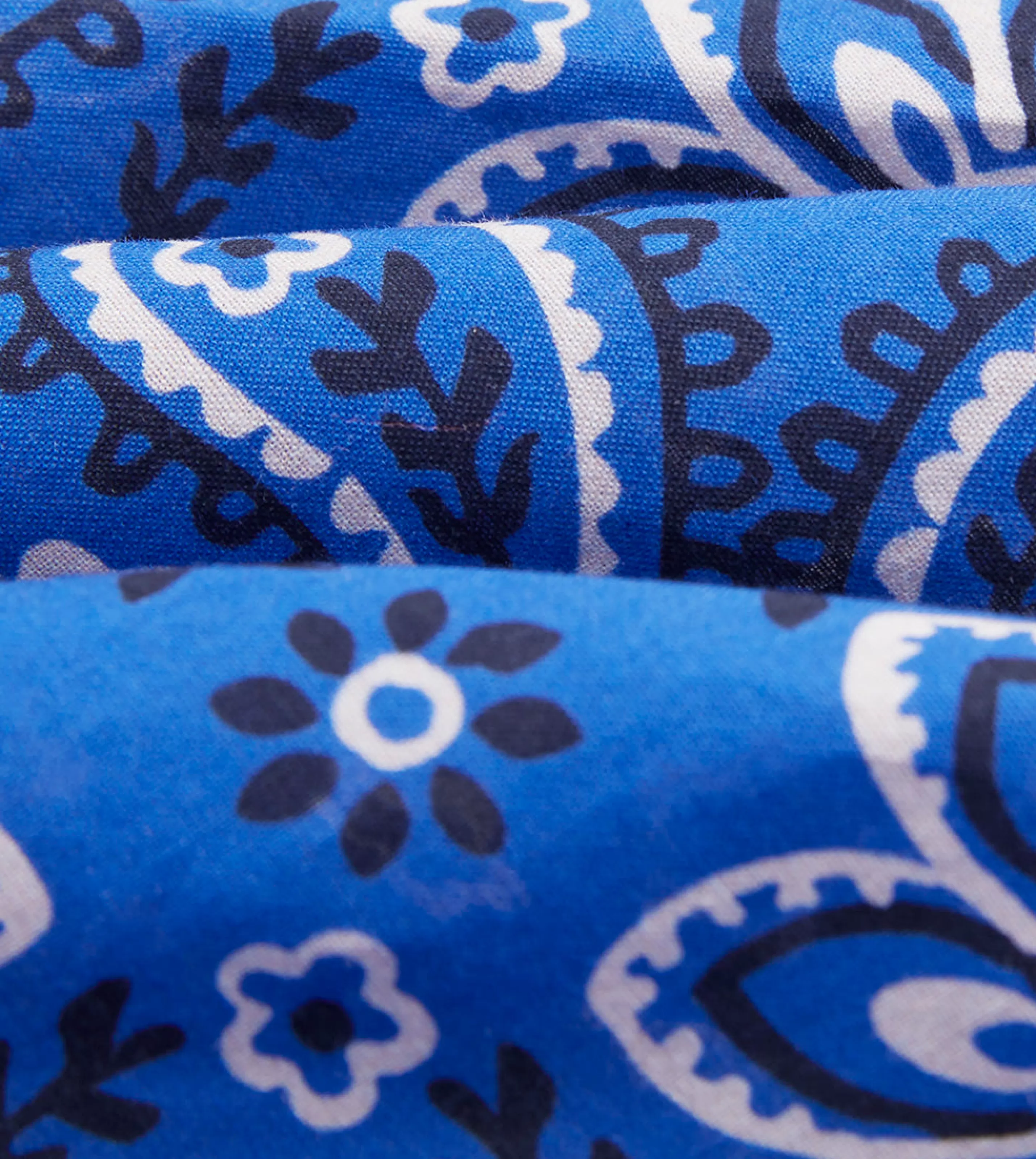 Drake’s Bandanas | Paisley Print Cotton Bandana Blue