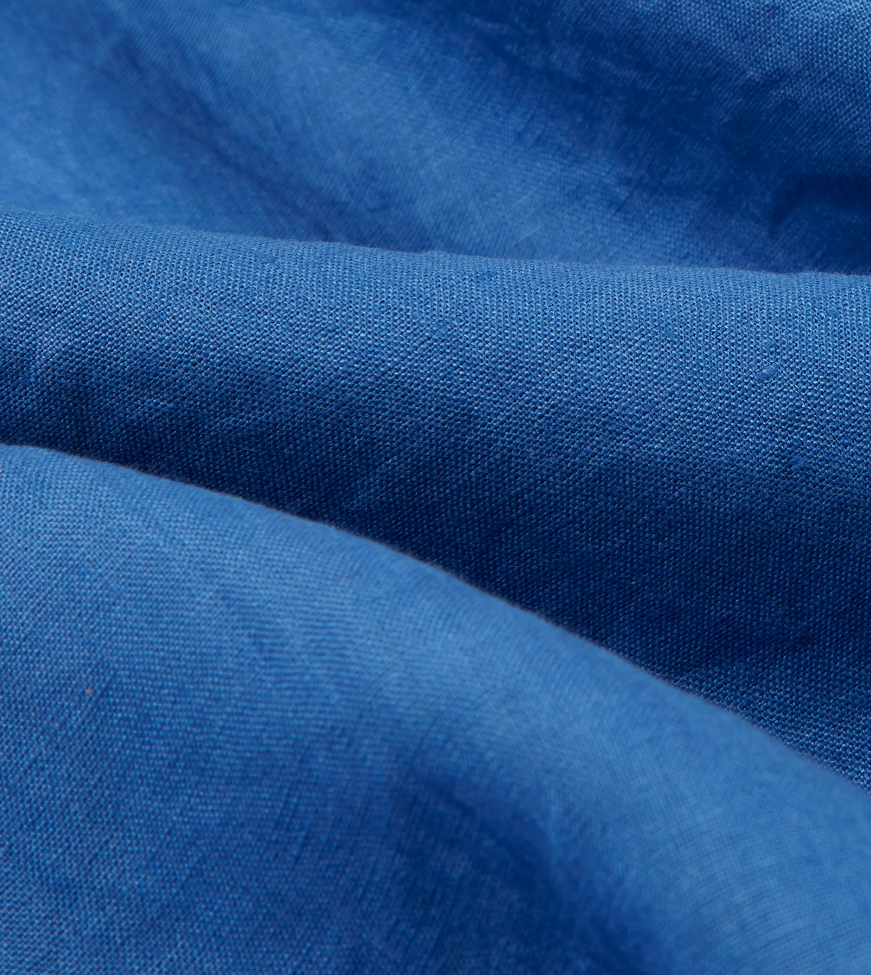 Drake’s Shirts | Linen Spread Collar Bright navy