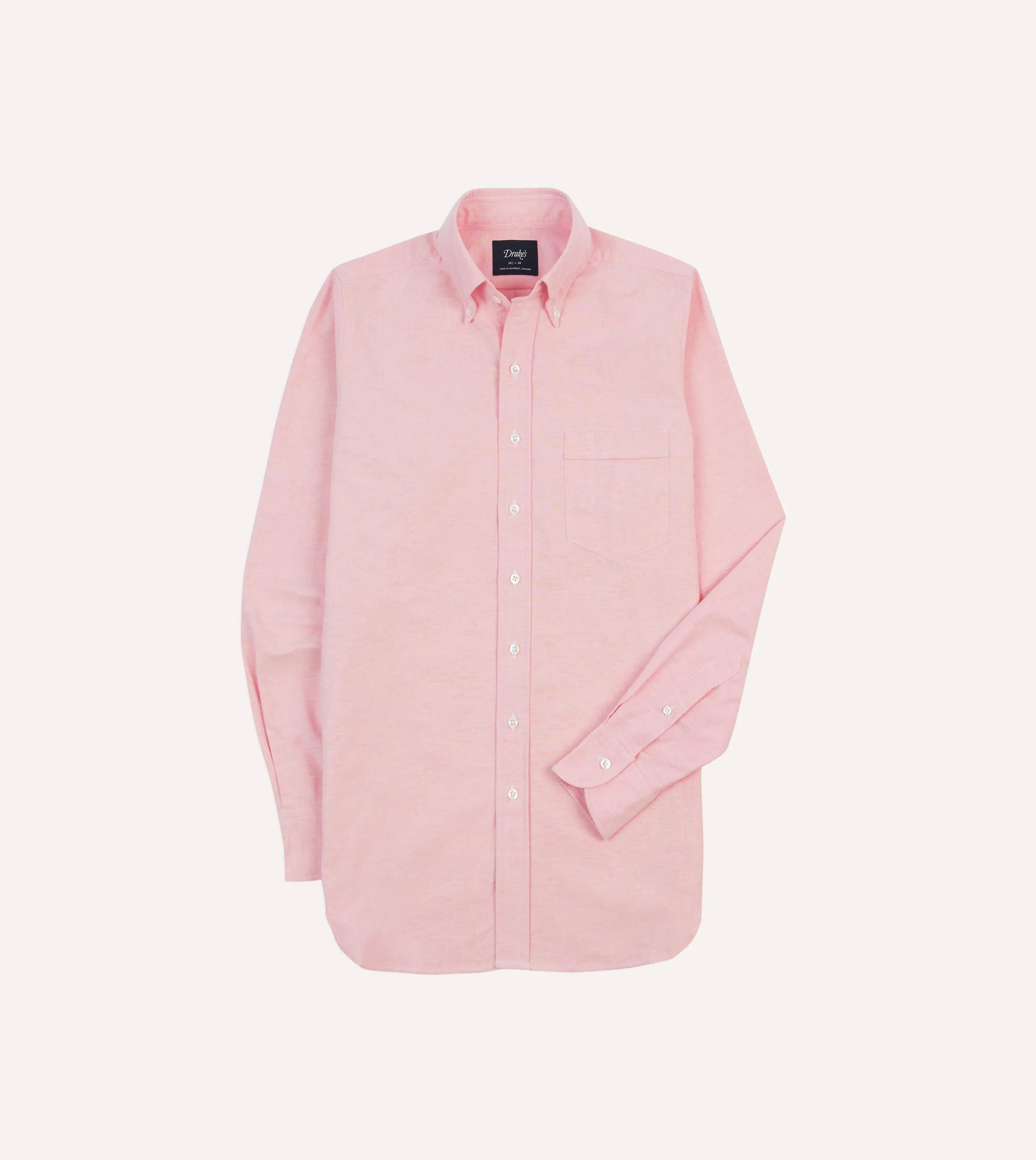 Drake’s Shirts | Formal Shirts | Cotton Oxford Cloth Button-Down Shirt Bright pink