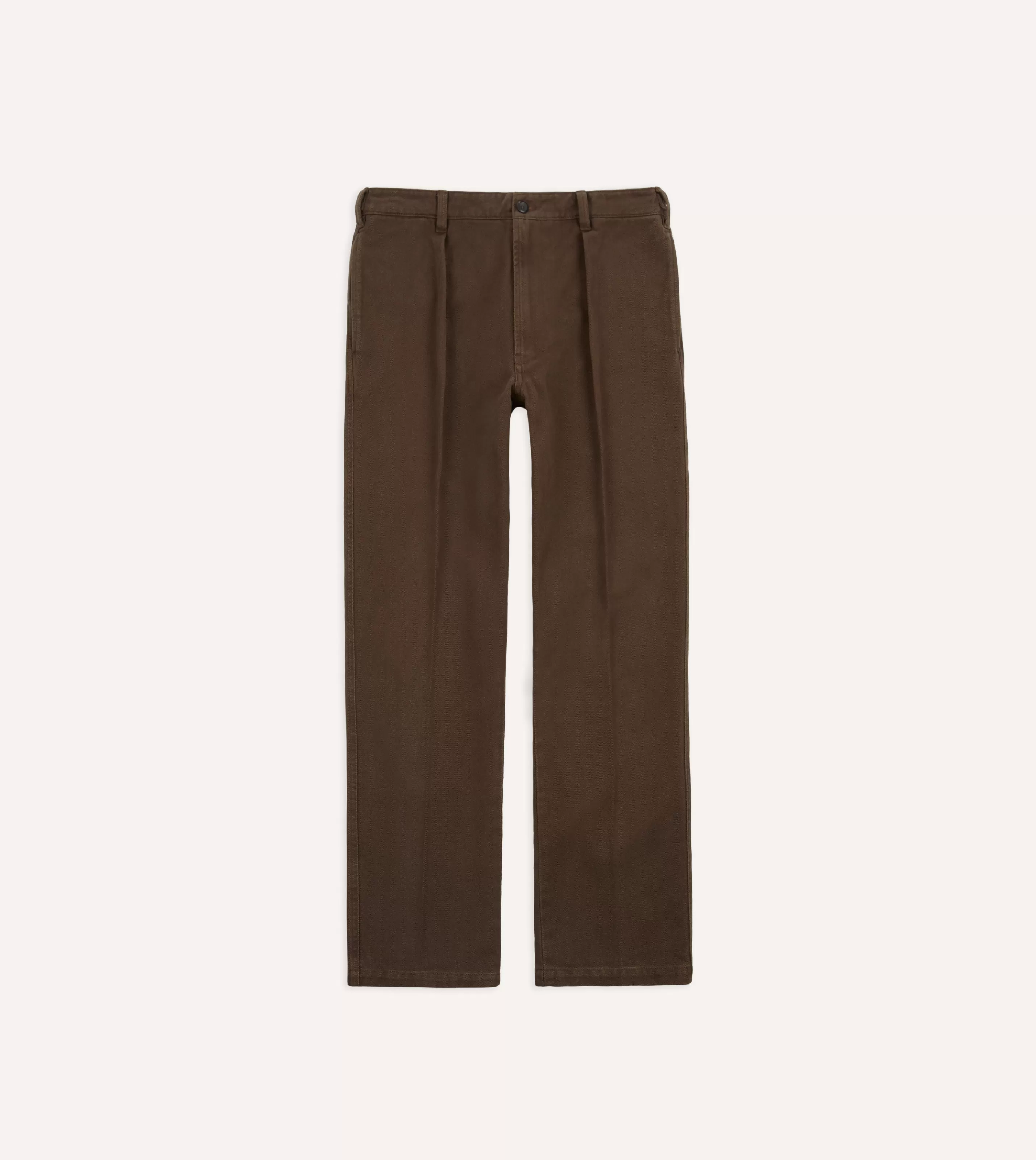 Drake’s Trousers | Trousers | Heavy Cotton Twill Games Trousers Brown