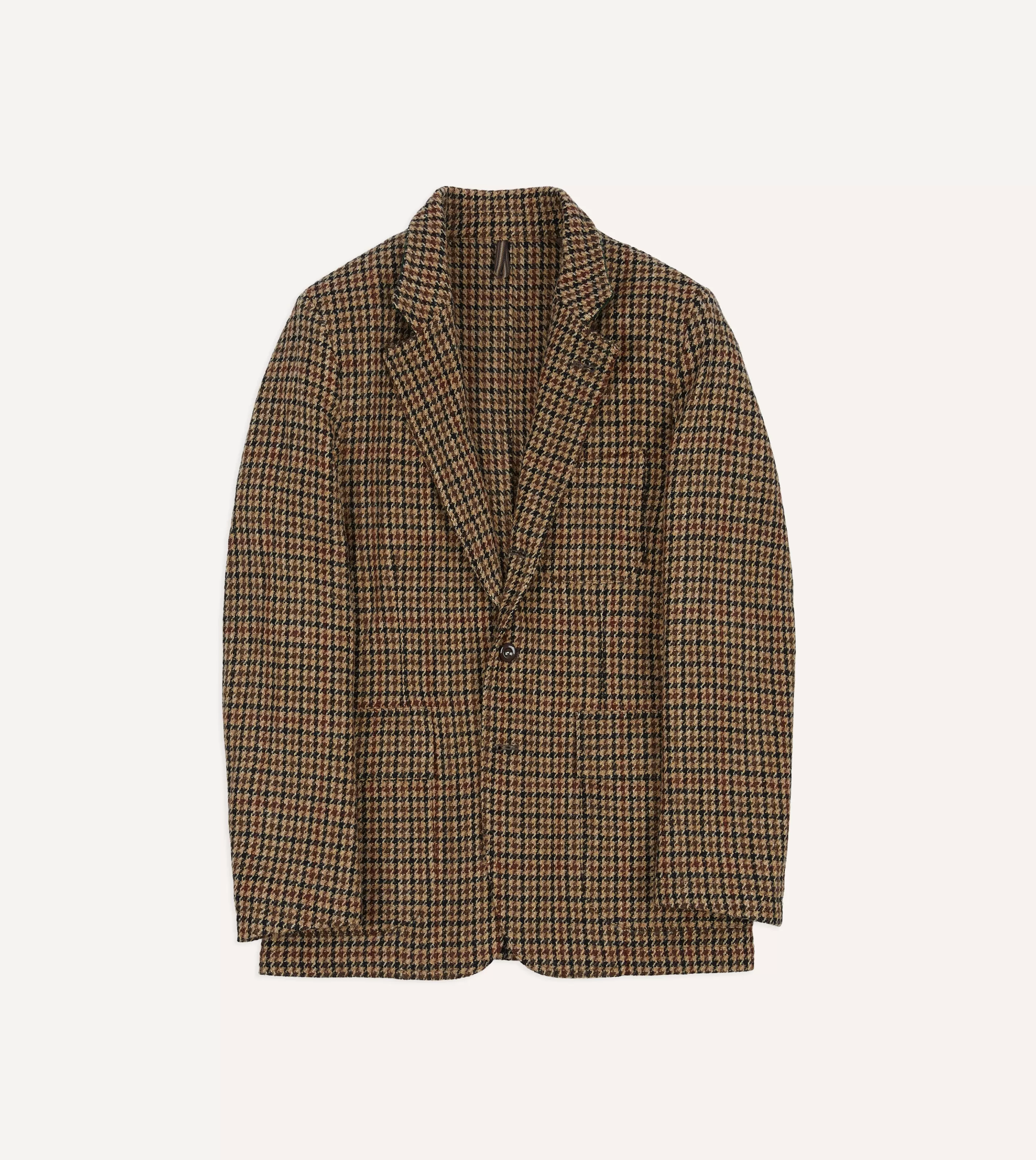 Drake’s Blazers | Brown Houndstooth Check Harris Tweed Games Blazer Mk. VII