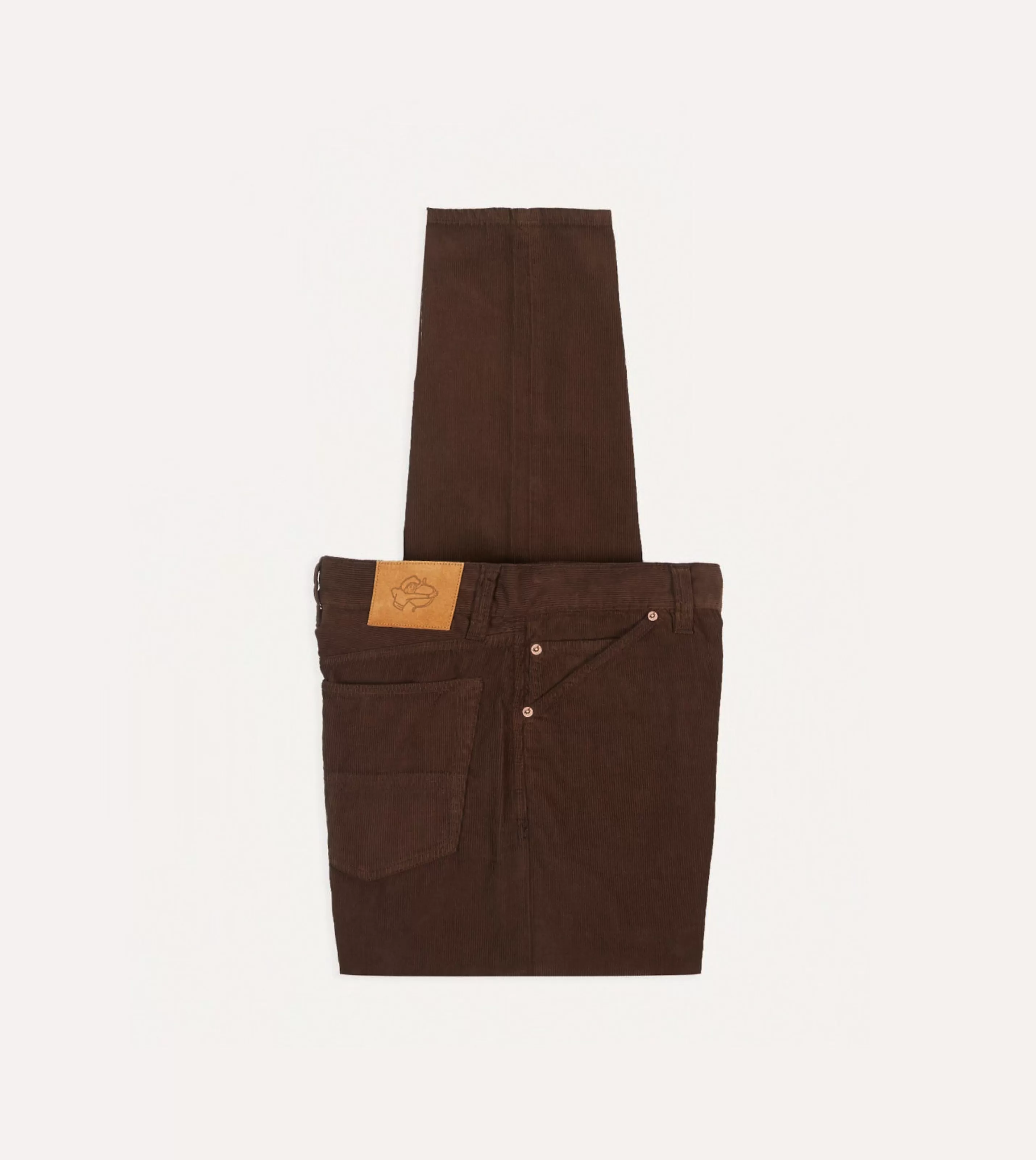 Drake’s Trousers | Japanese Selvedge Needlecord Five-Pocket Trousers Brown