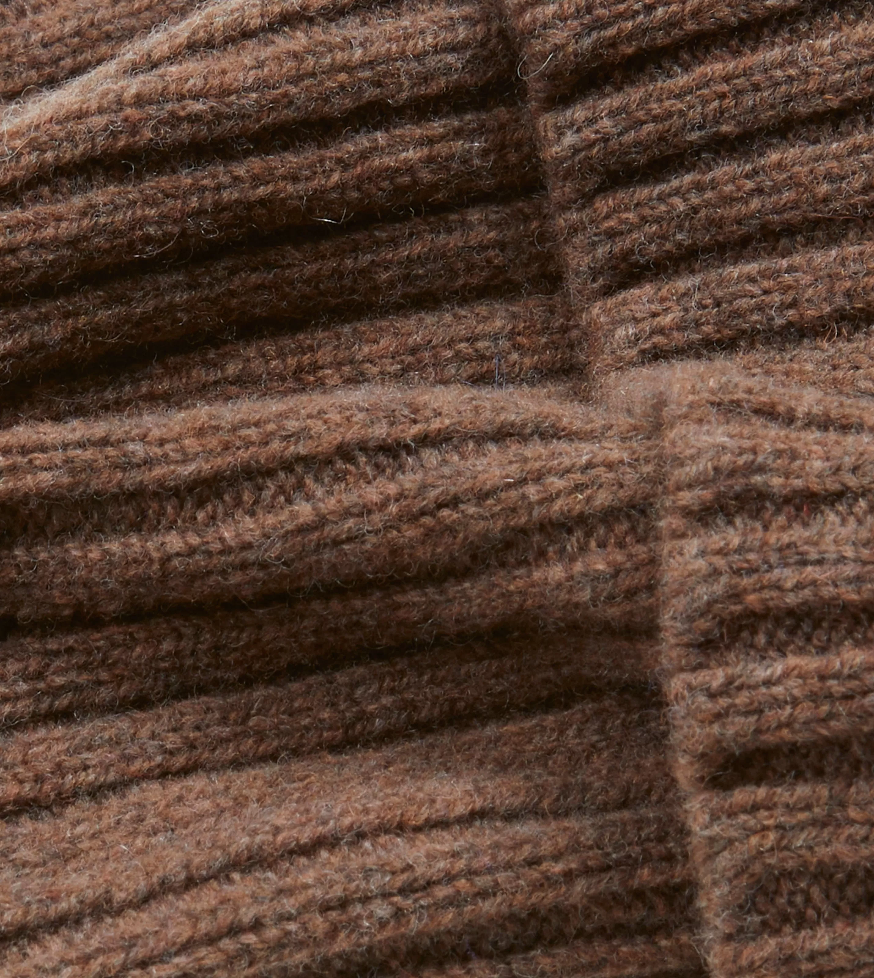 Drake’s Hats | Lambswool Ribbed Knit Cap Brown