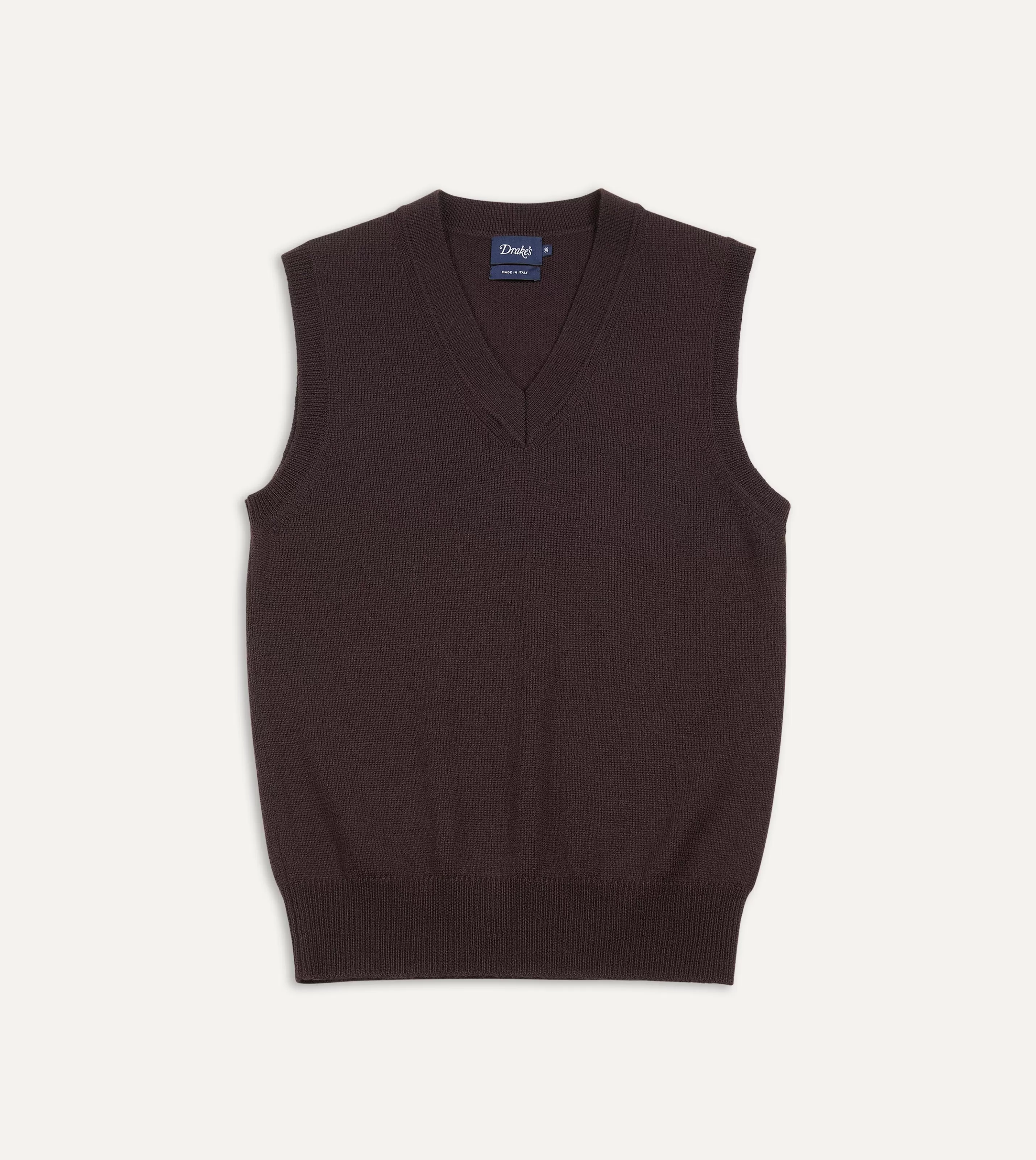 Drake’s Knitwear | Knitwear | Merino Wool Knitted Vest Brown