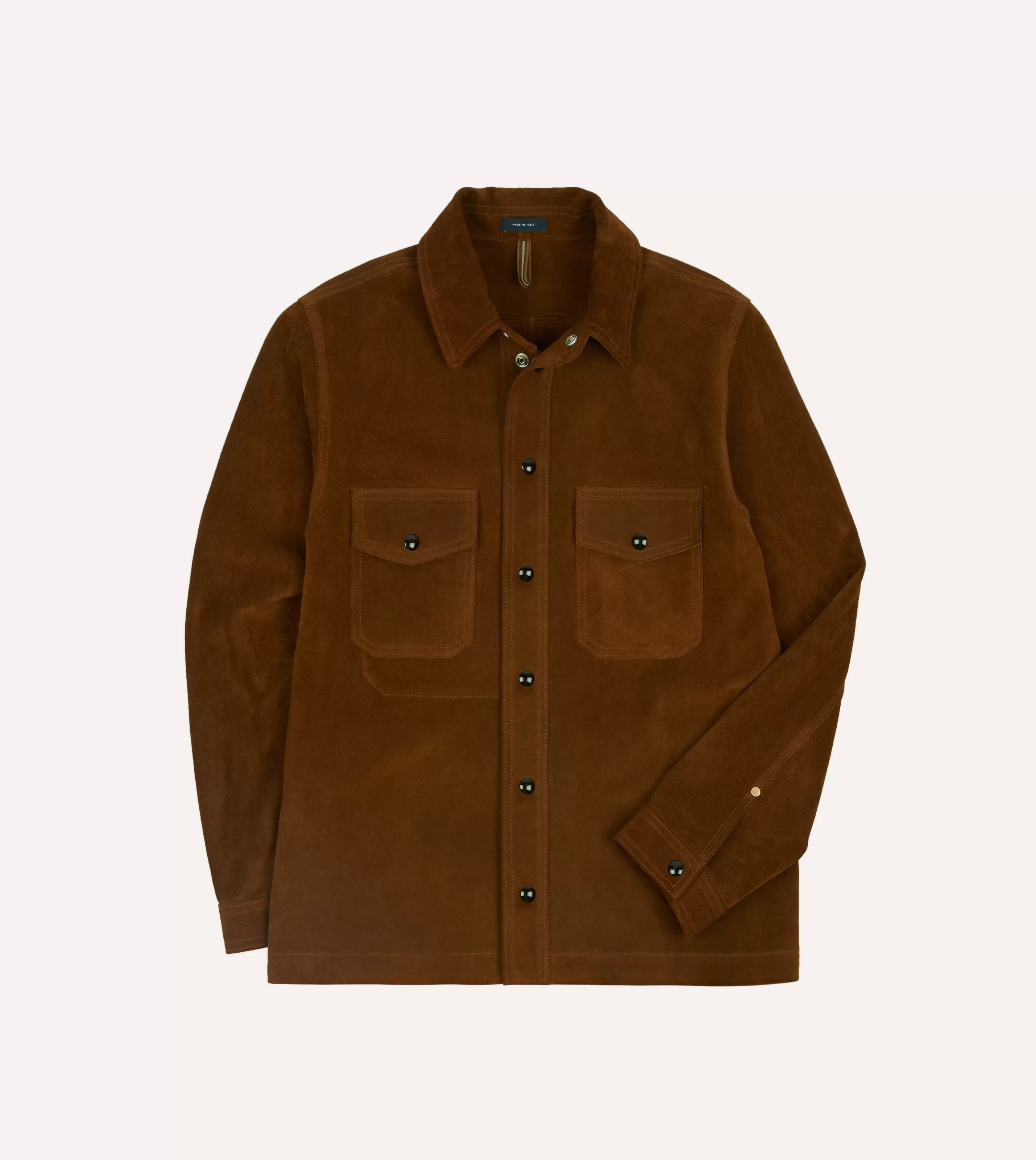 Drake’s Shirts | Overshirts | Brown Roughout Suede Overshirt