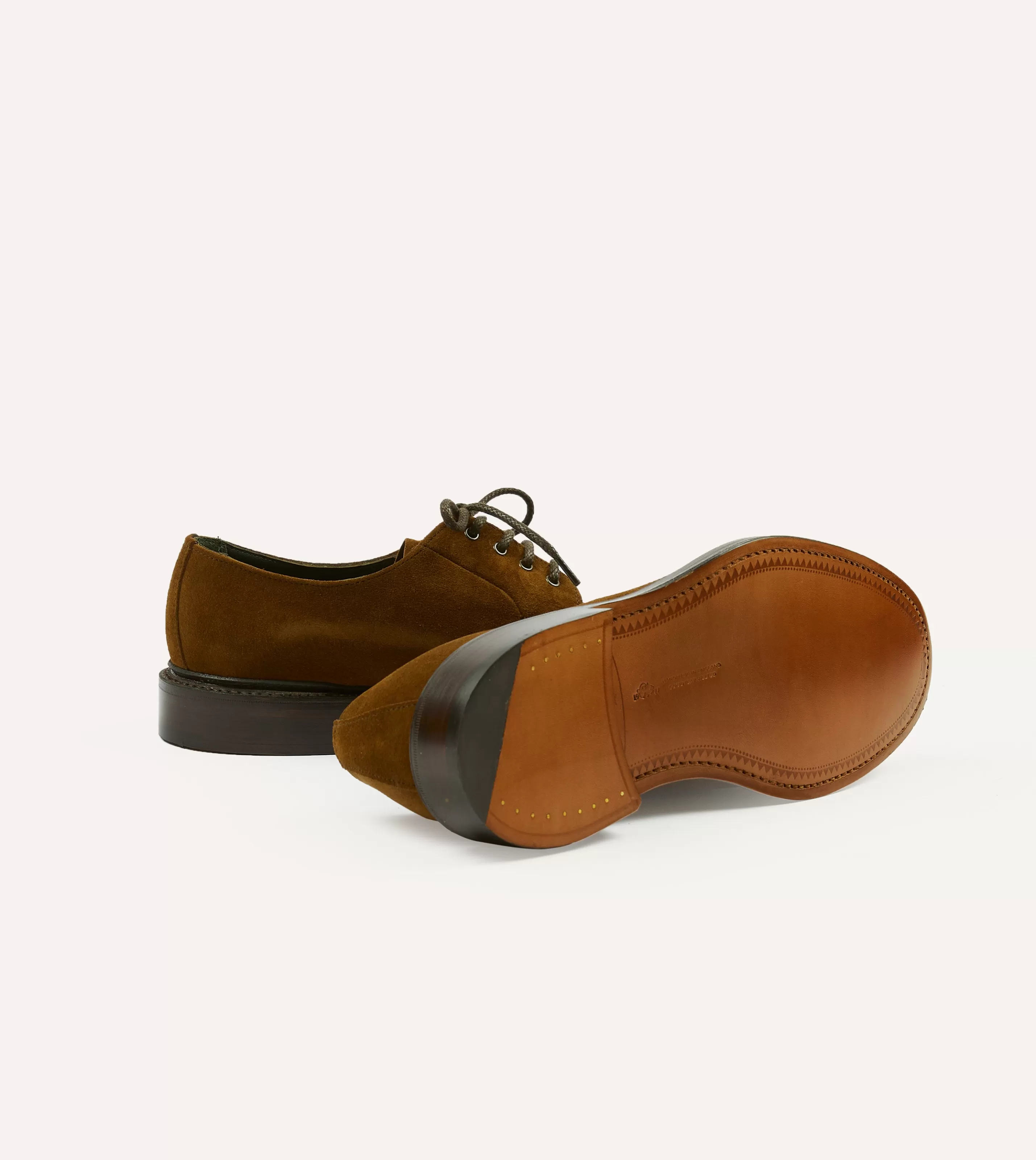 Drake’s Formal Footwear | Suede August Goodyear Welted Derby Shoe Brown