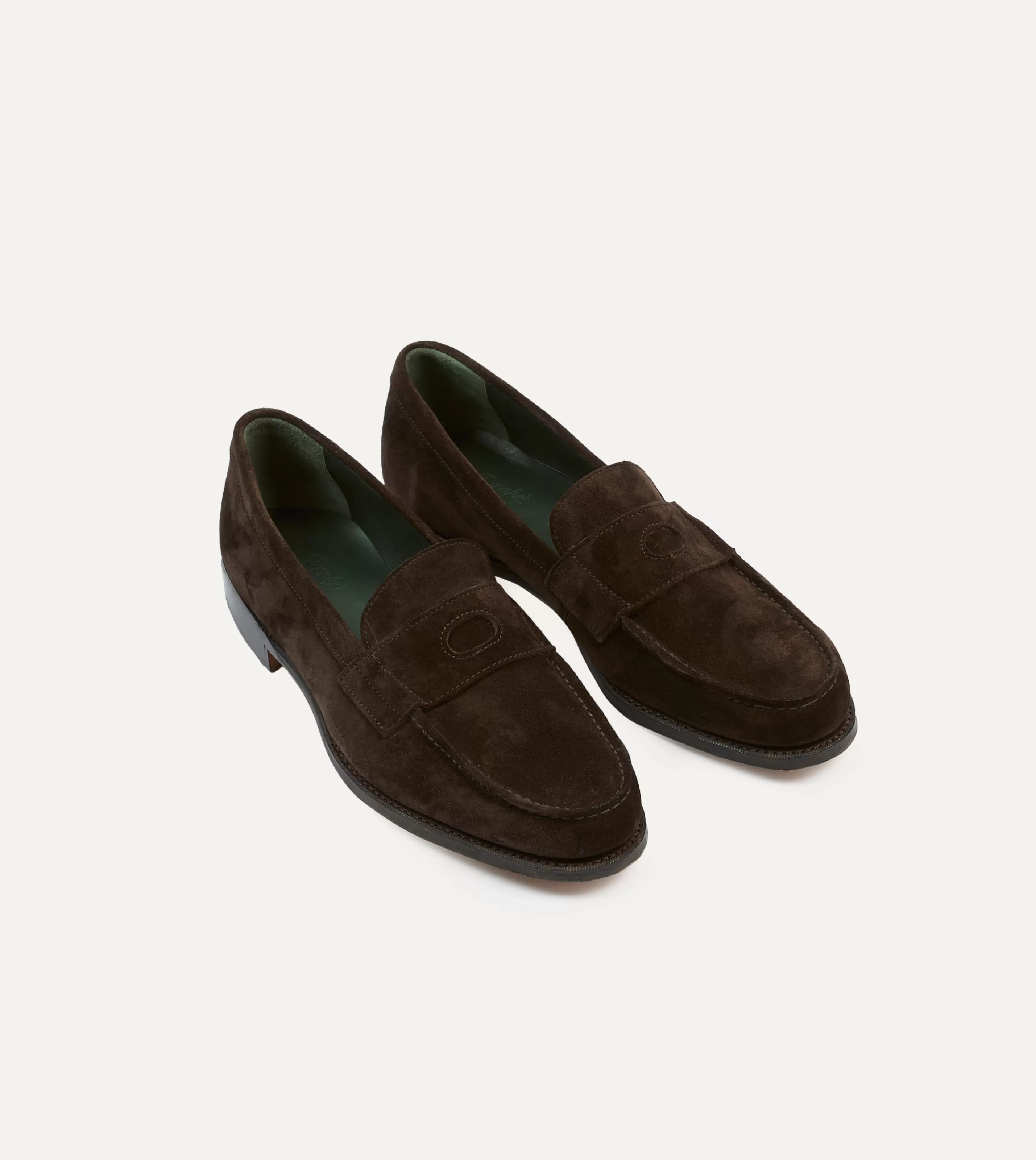 Drake’s Loafers | Formal Footwear | Suede Charles Mk II Goodyear Welted Penny Loafer Brown