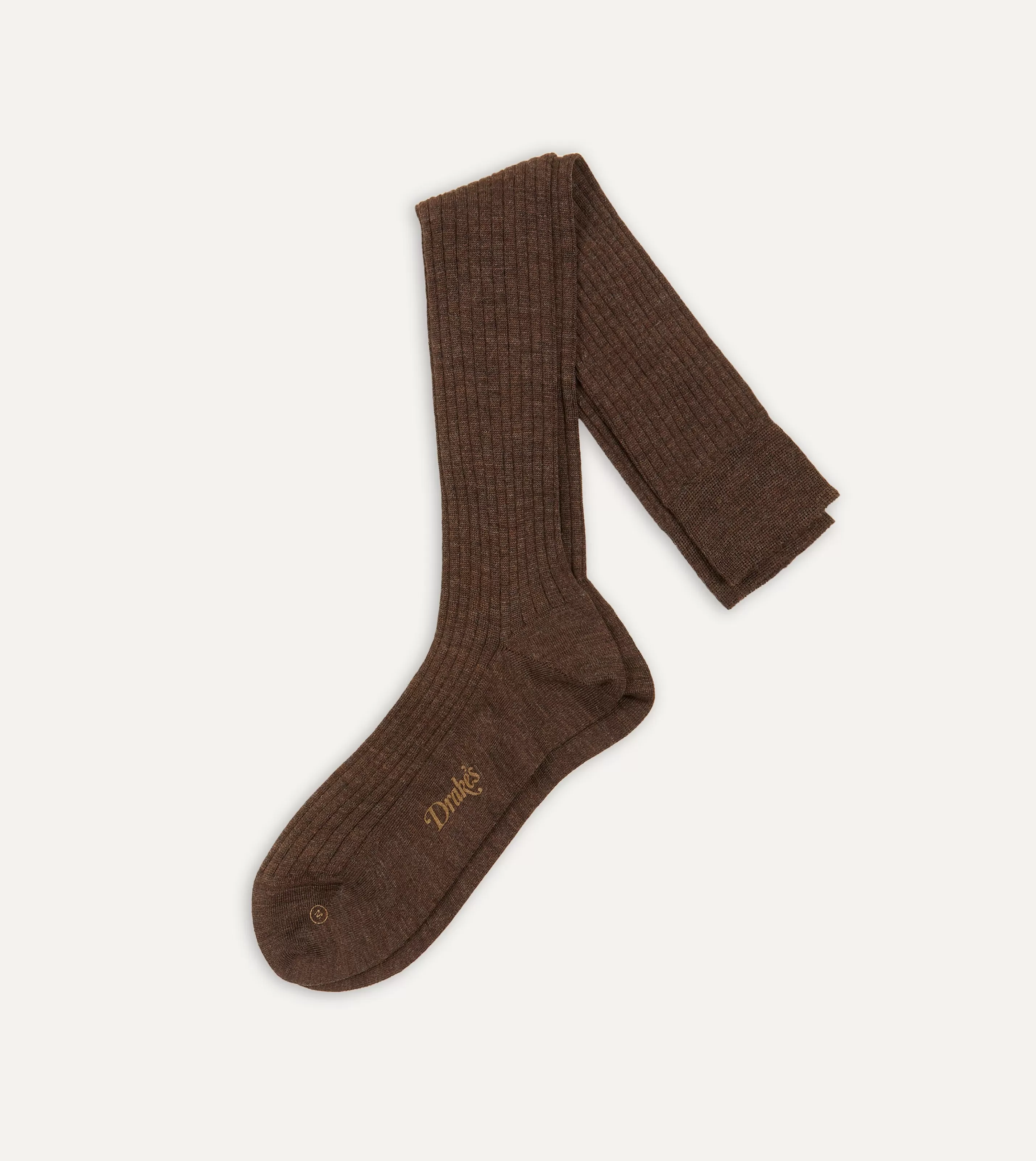 Drake’s Socks | Socks | Wool Over-the-Calf Socks Brown