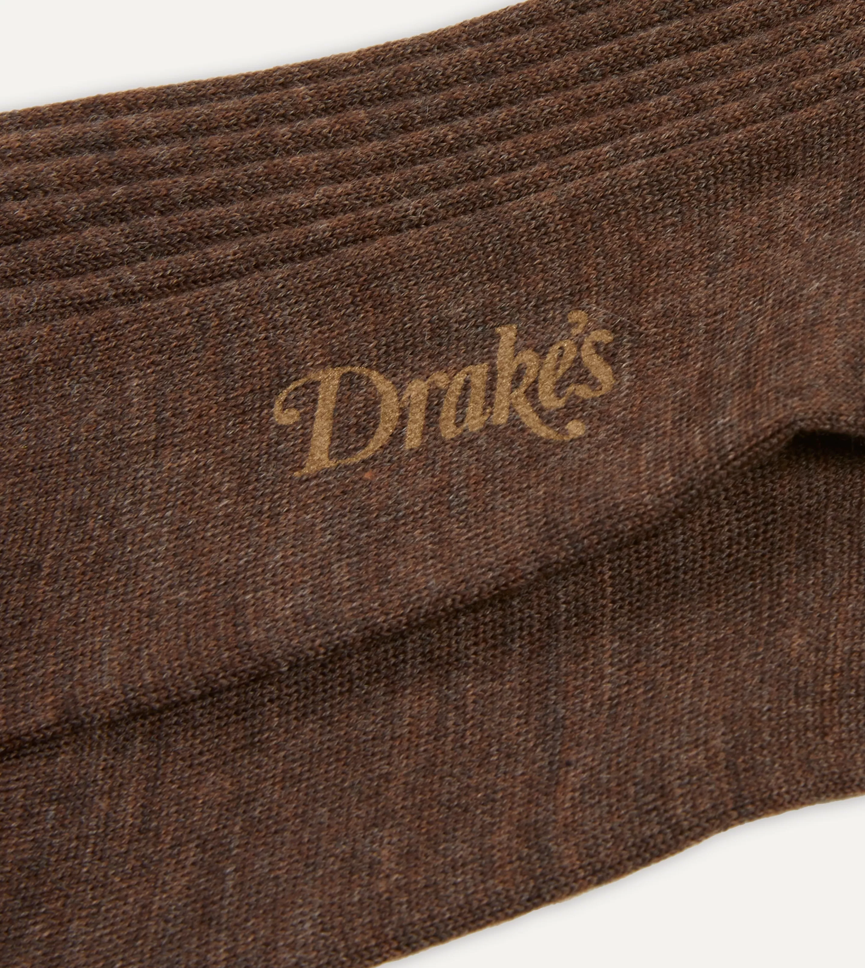 Drake’s Socks | Socks | Wool Over-the-Calf Socks Brown