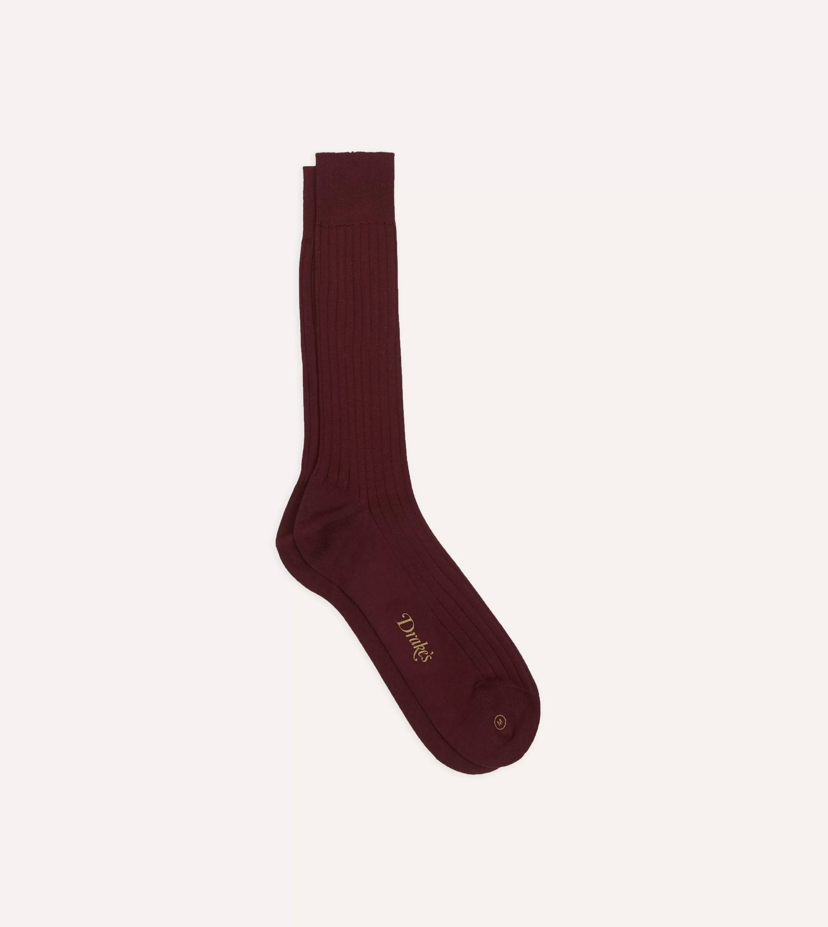 Drake’s Socks | Socks | Cotton Mid-Calf Socks Burgundy