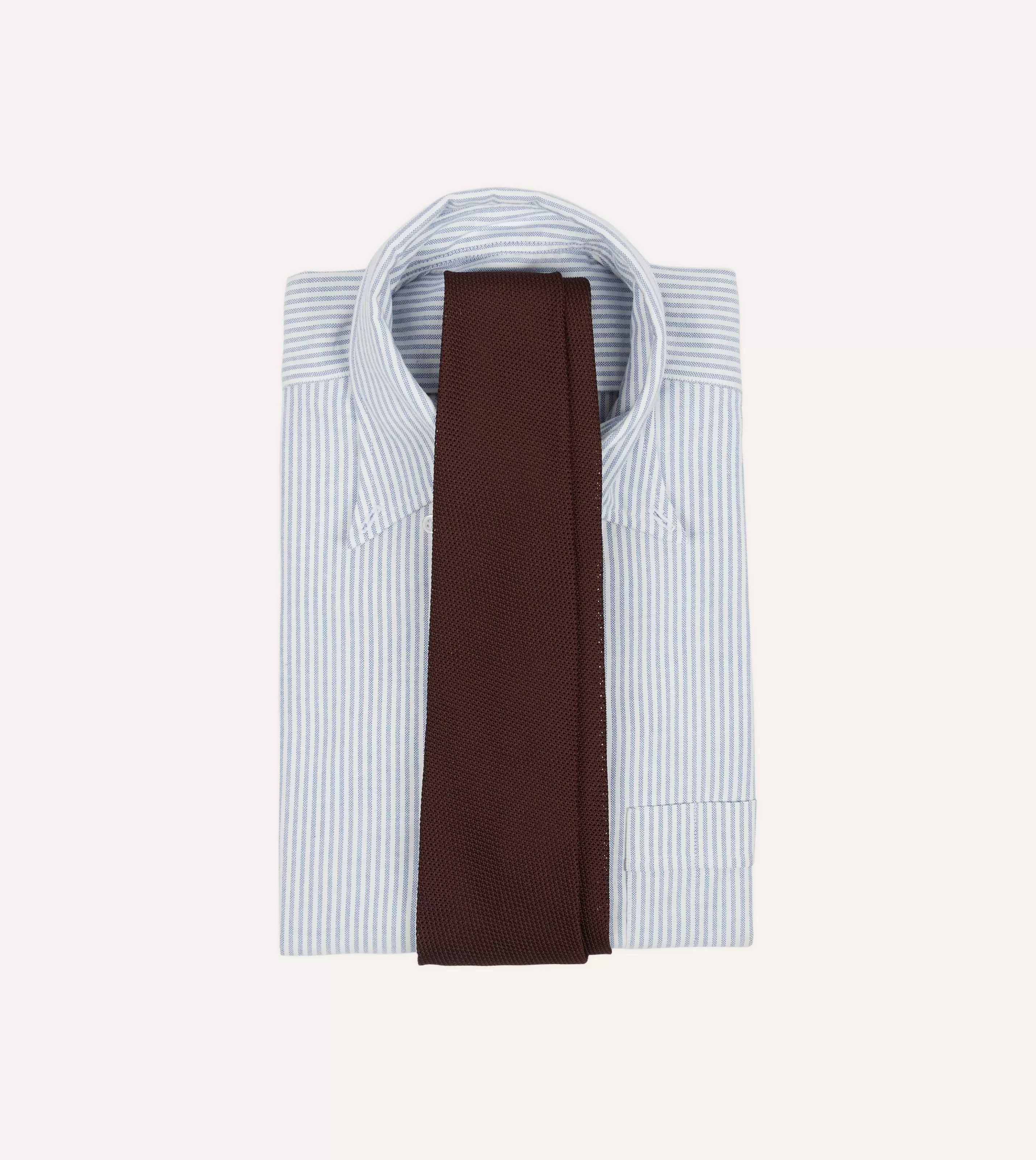 Drake’s Plain Ties | Burgundy Fine Woven Grenadine Silk Hand Rolled Tie