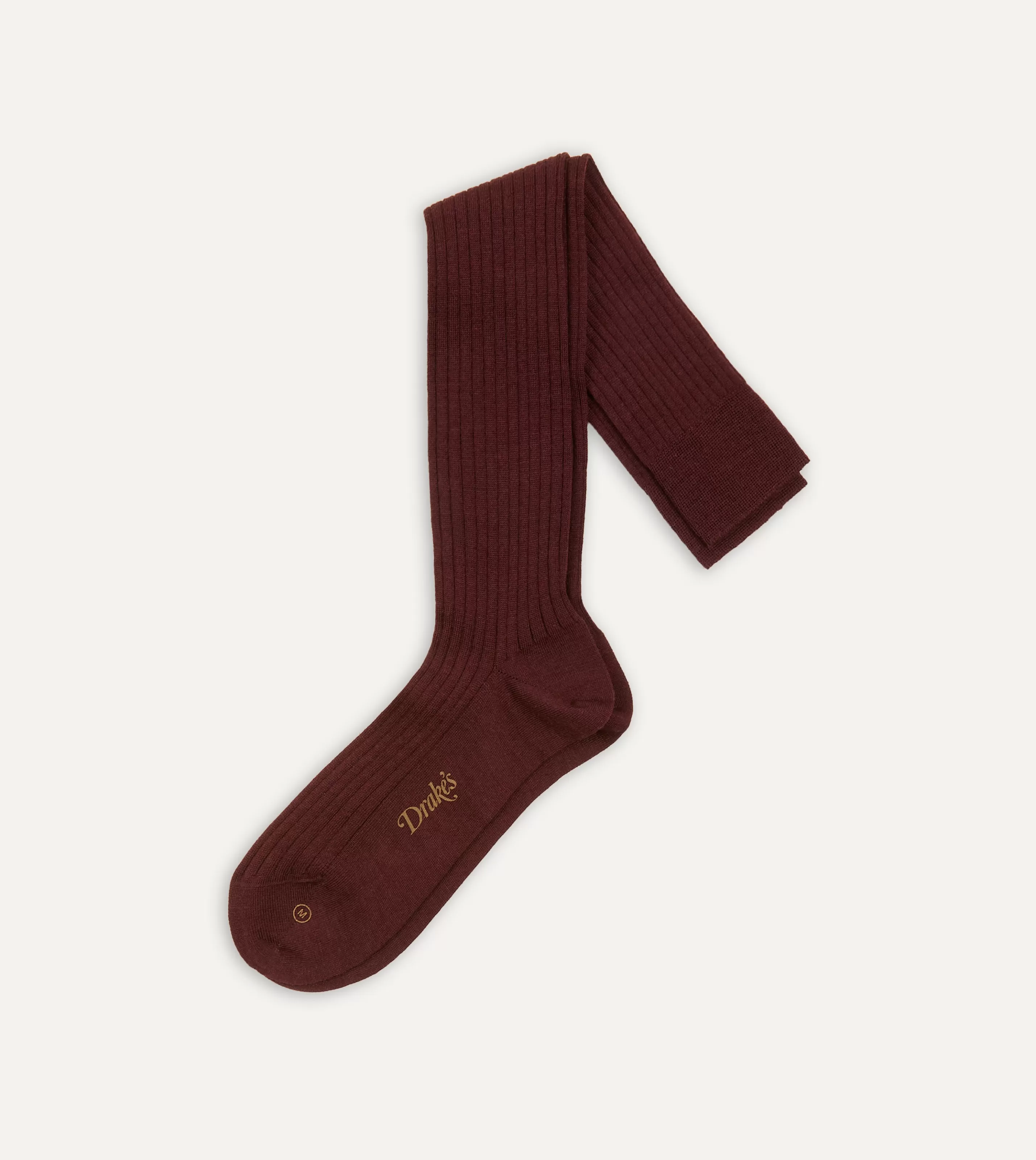 Drake’s Socks | Socks | Wool Over-The-Calf Socks Burgundy