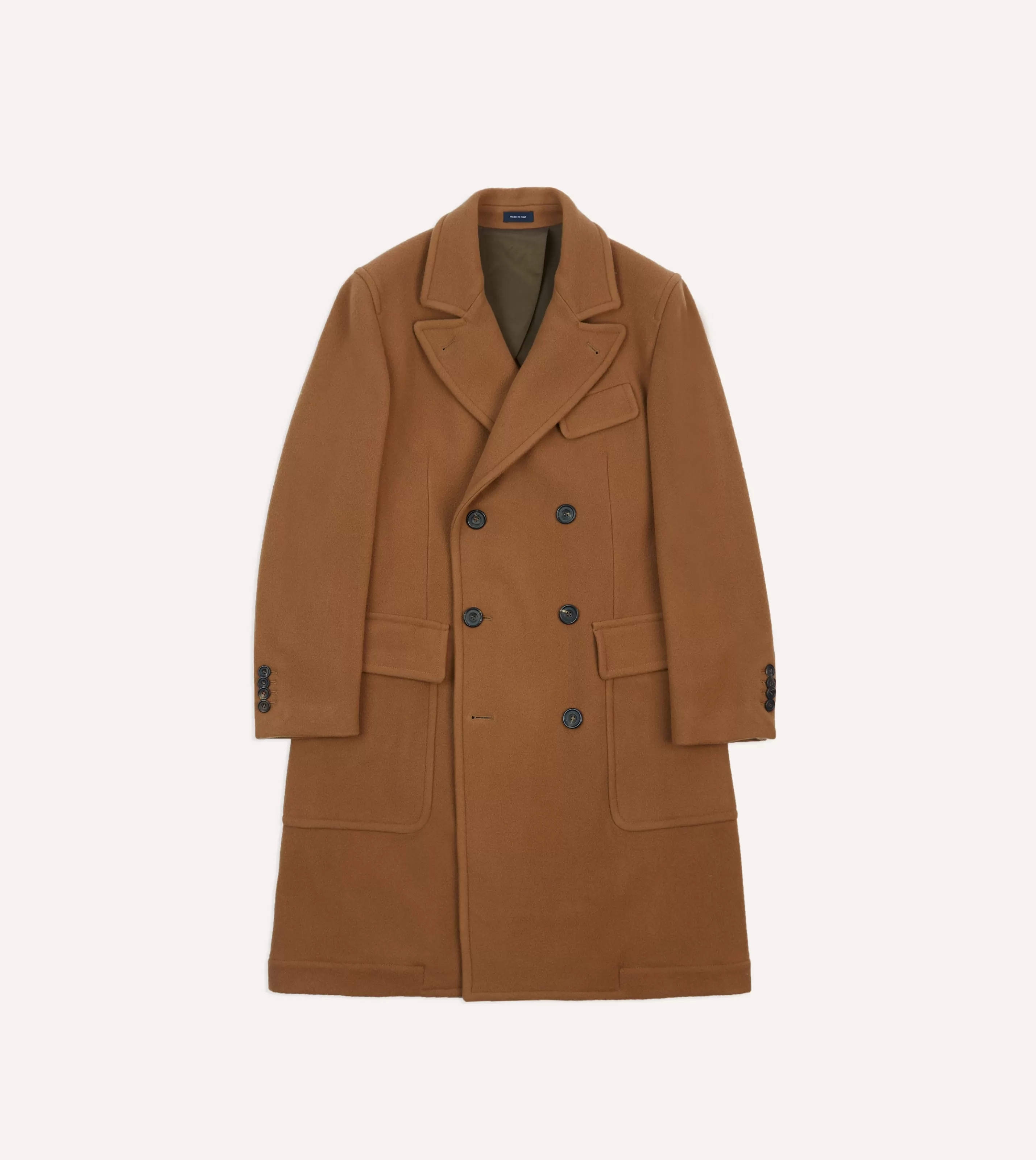 Drake’s Coats & Jackets | Camel Double-Breasted Cashmere-Wool Overcoat