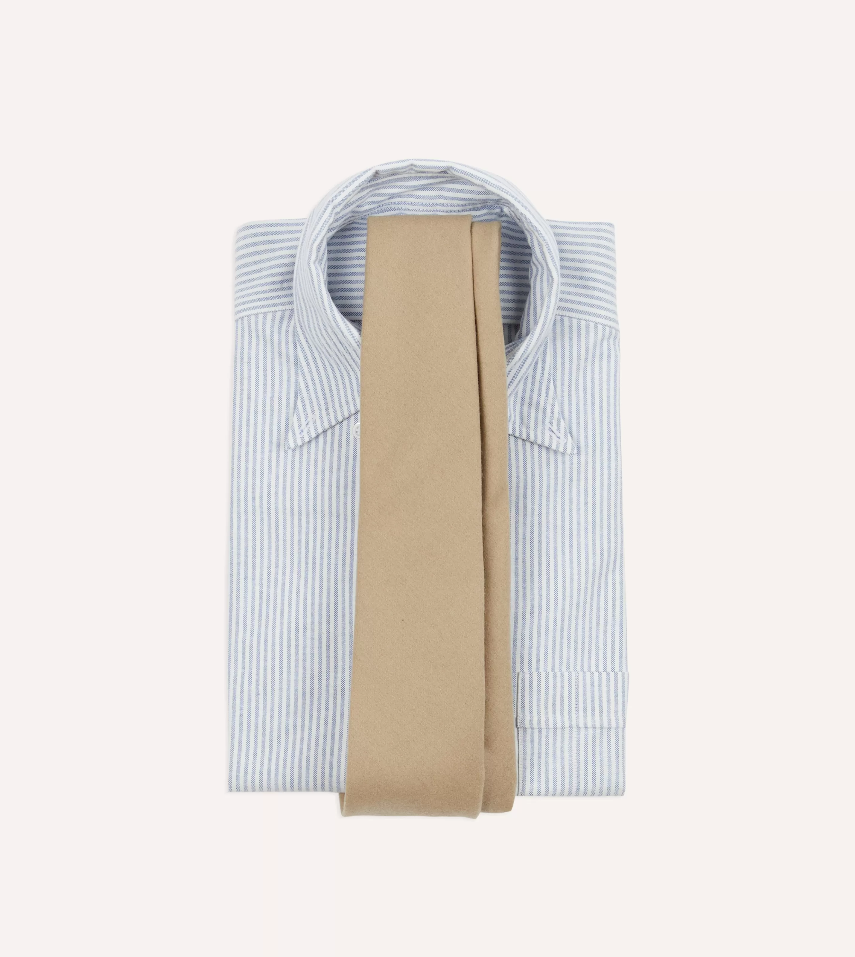 Drake’s Plain Ties | Camel Super Fine Merino Wool Self Tipped Tie