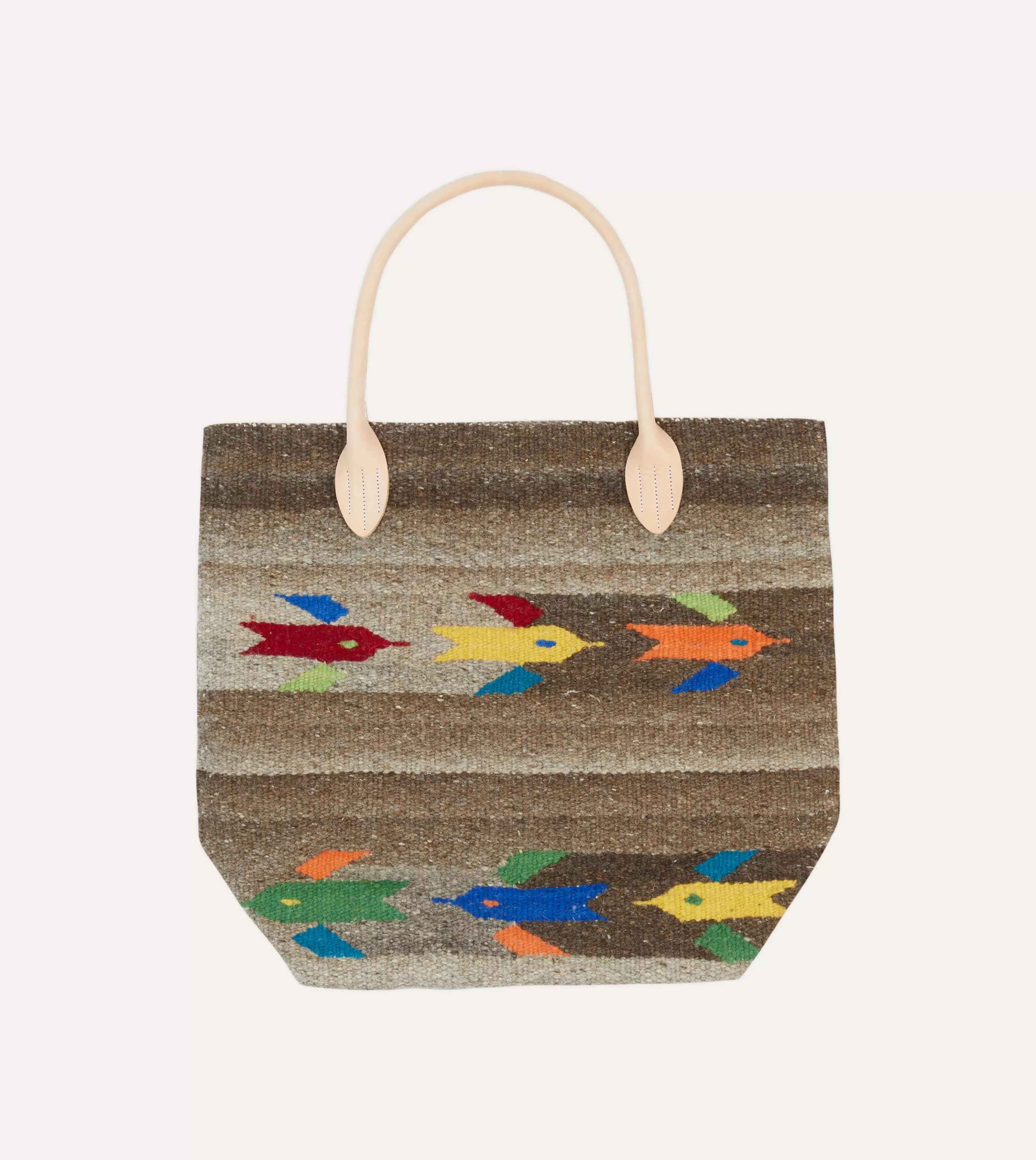 Drake’s Bags | Chamula Brown Wool Hummingbird Blanket Tote