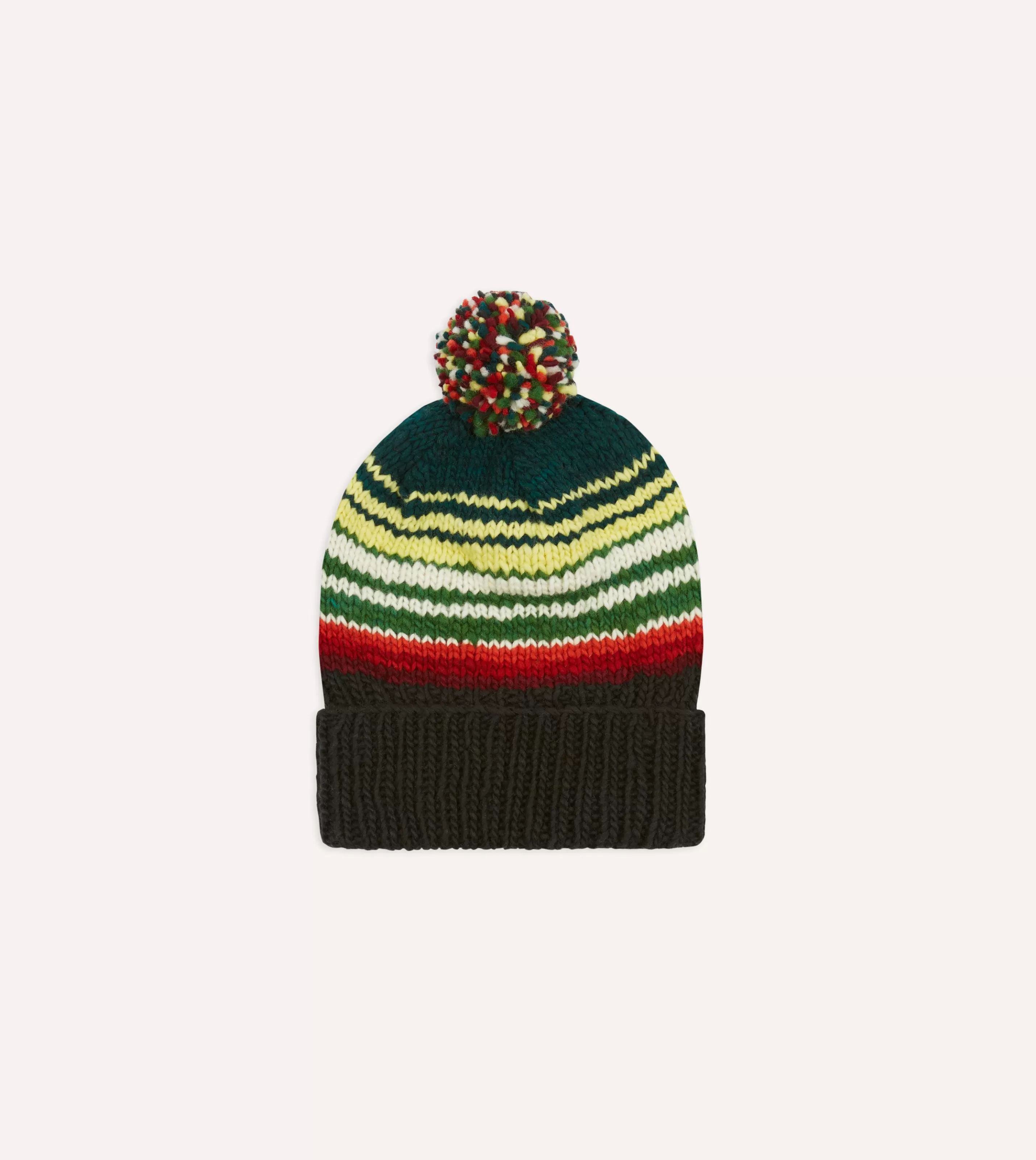 Drake’s Hats | Chamula For Drake's Black Serape Knit Cap