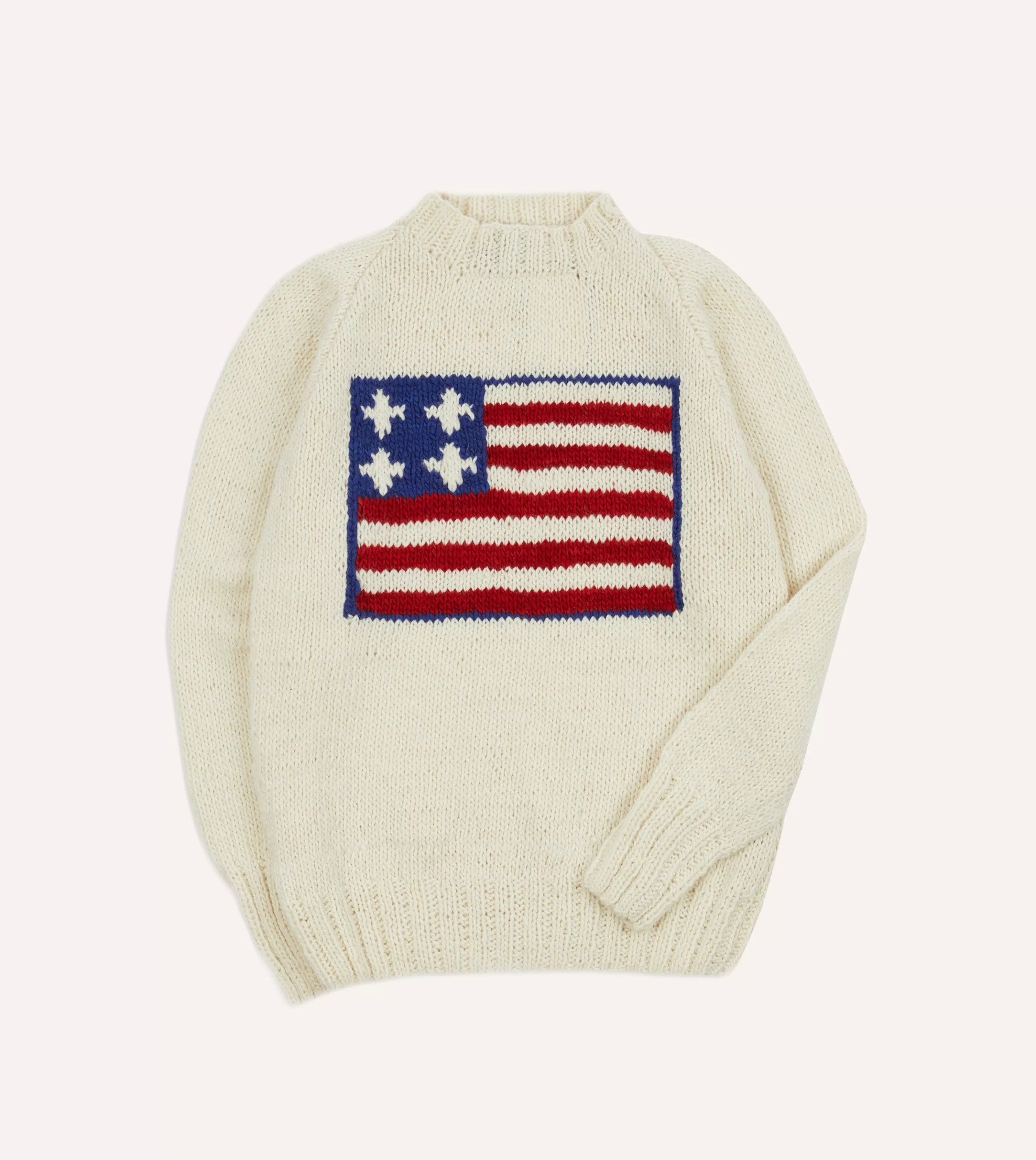 Drake’s Knitwear | Chamula For Drake's Ecru Flag Merino Jumper