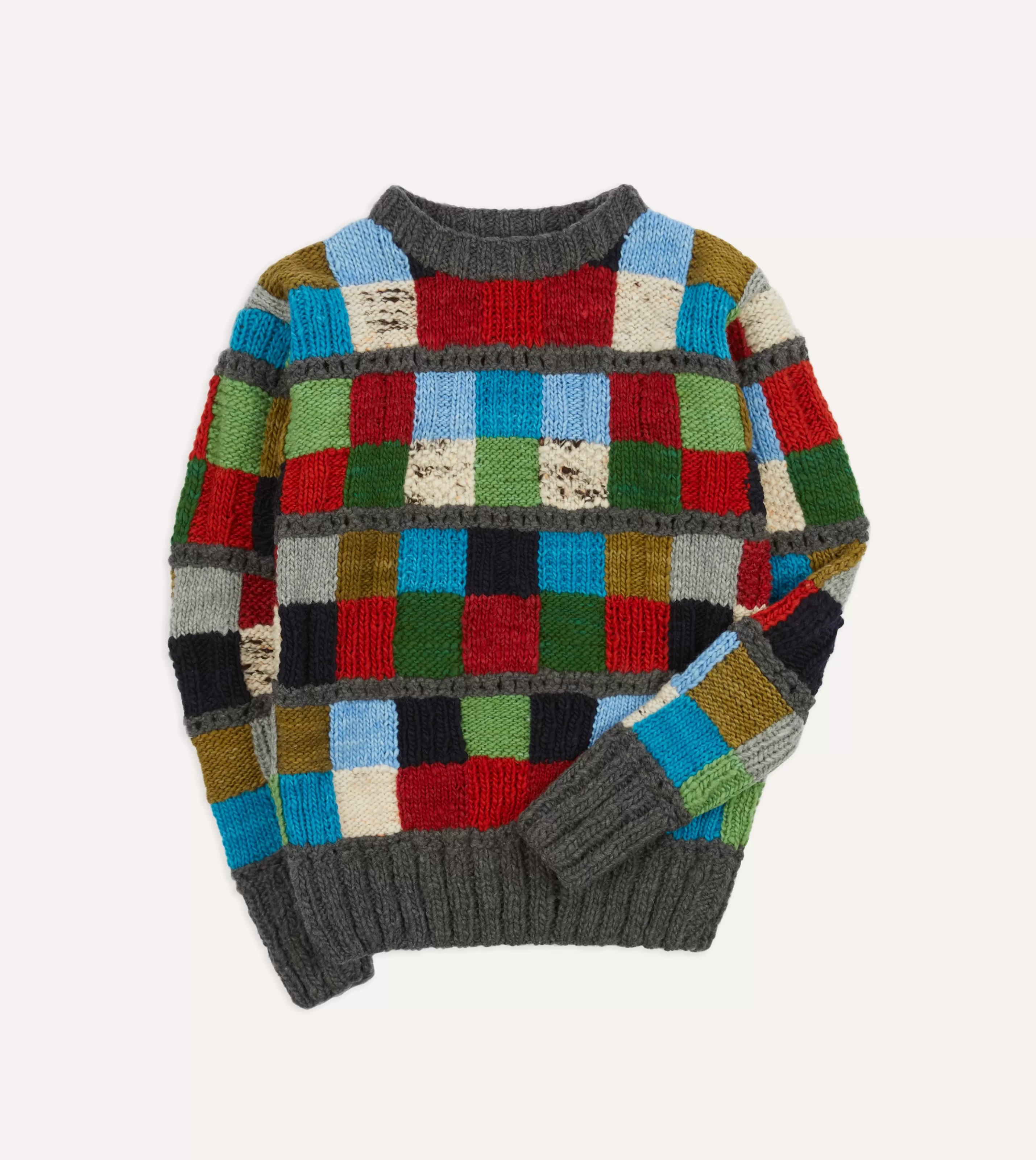 Drake’s Knitwear | Chamula For Drake's Patchwork Merino Jumper