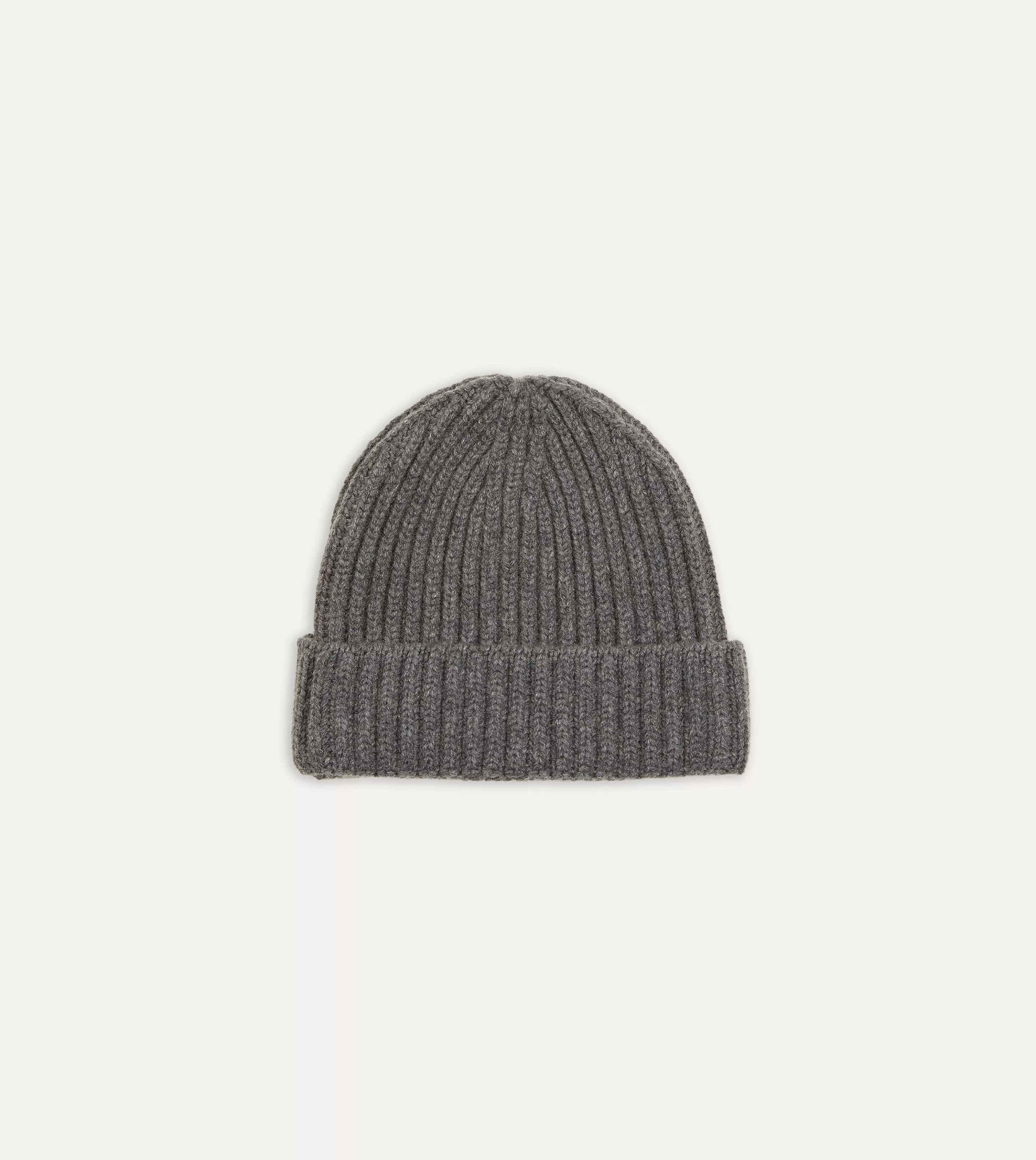 Drake’s Hats | Hats | Charcoal Cashmere Ribbed Knit Cap