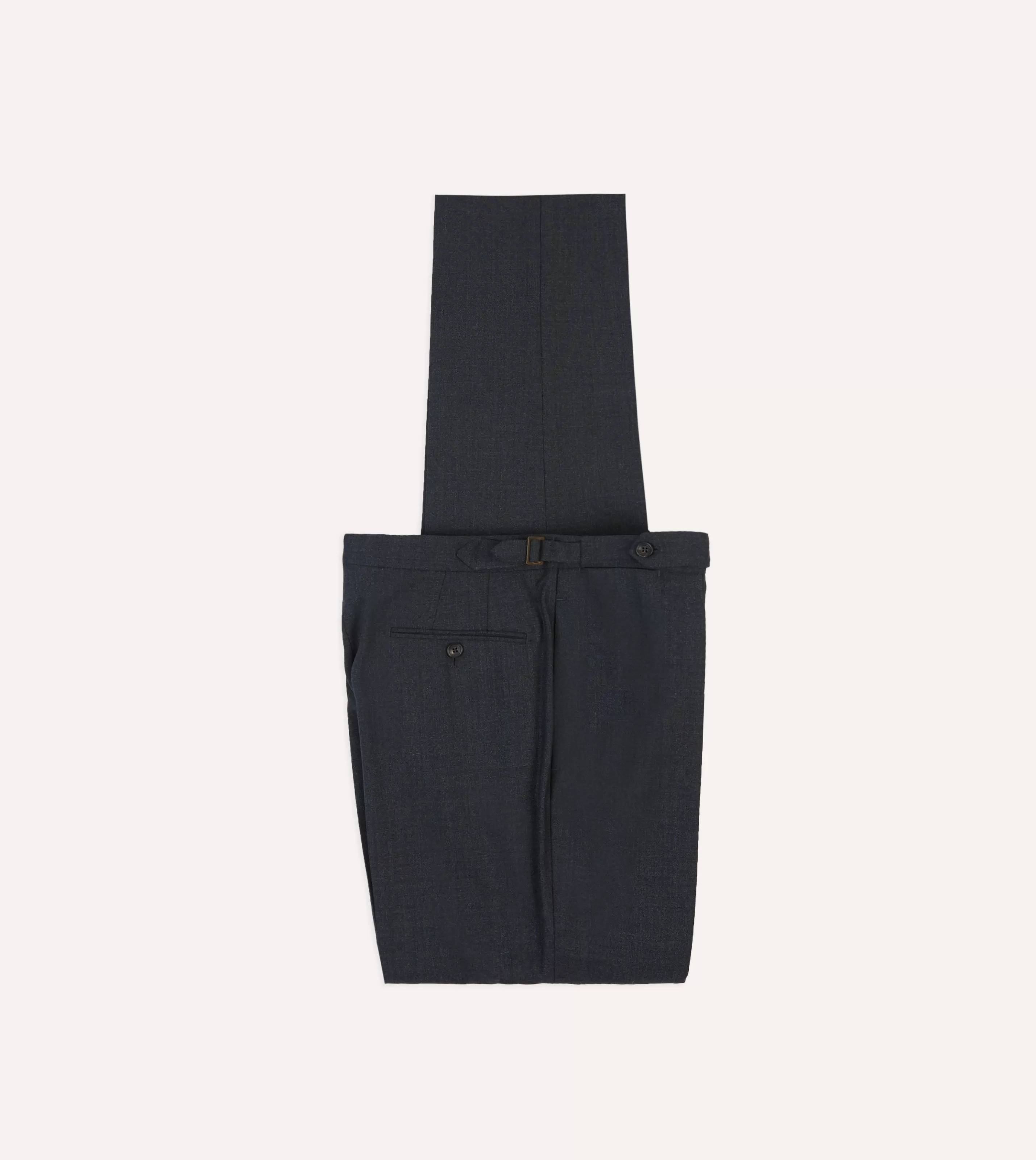 Drake’s Trousers | Trousers | Tropical Wool Single Pleat Trouser Charcoal