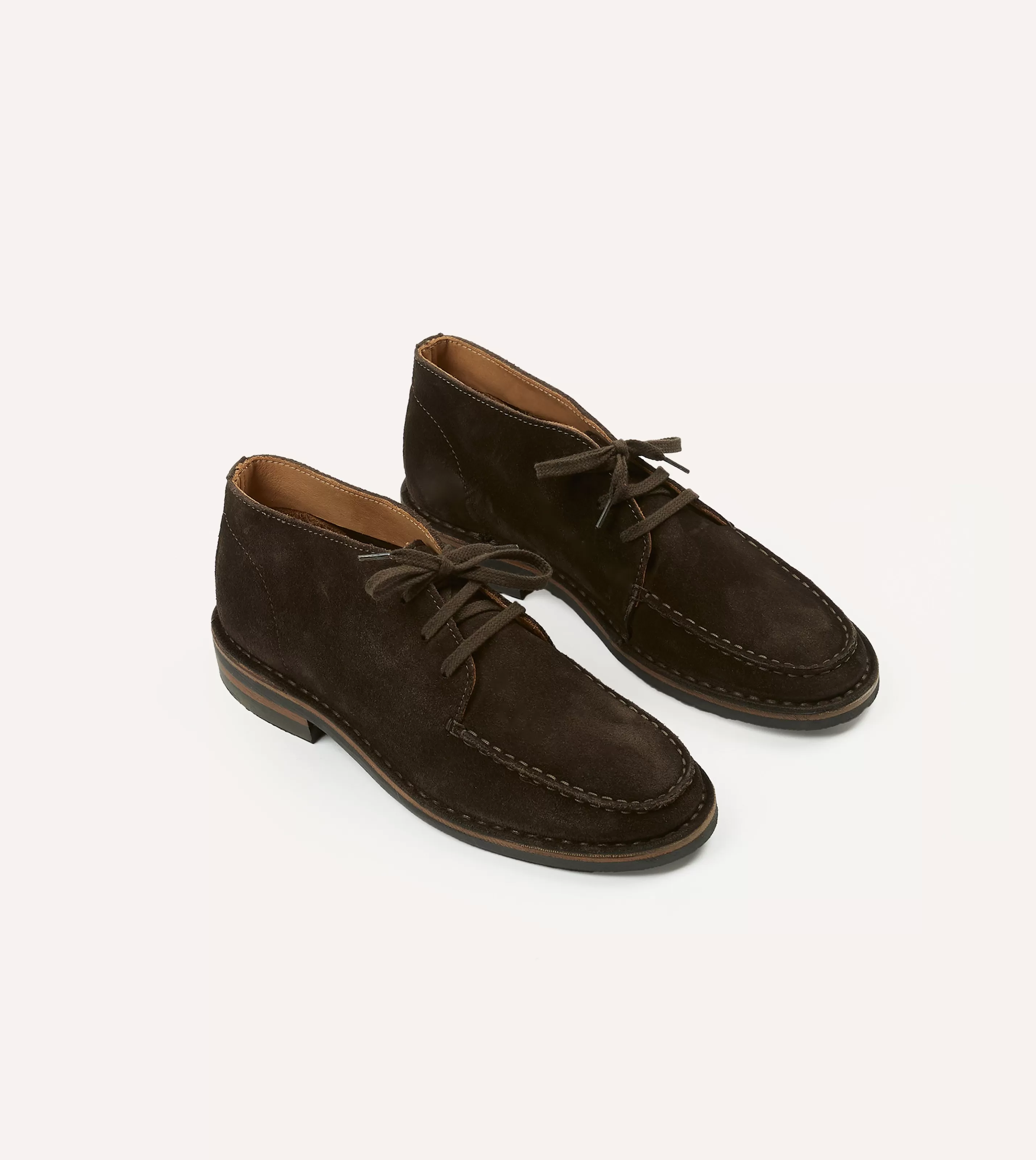 Drake’s Footwear | Chukkas | Crosby Moc-Toe Chukka Boot Roughout Suede With Rubber Sole Dark brown