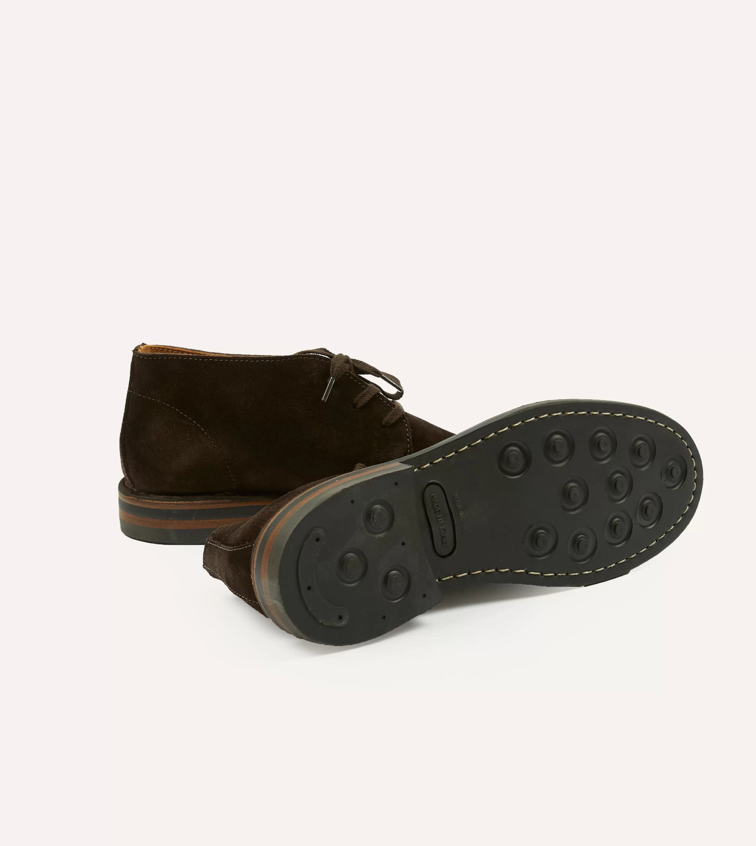 Drake’s Footwear | Chukkas | Crosby Moc-Toe Chukka Boot Roughout Suede With Rubber Sole Dark brown