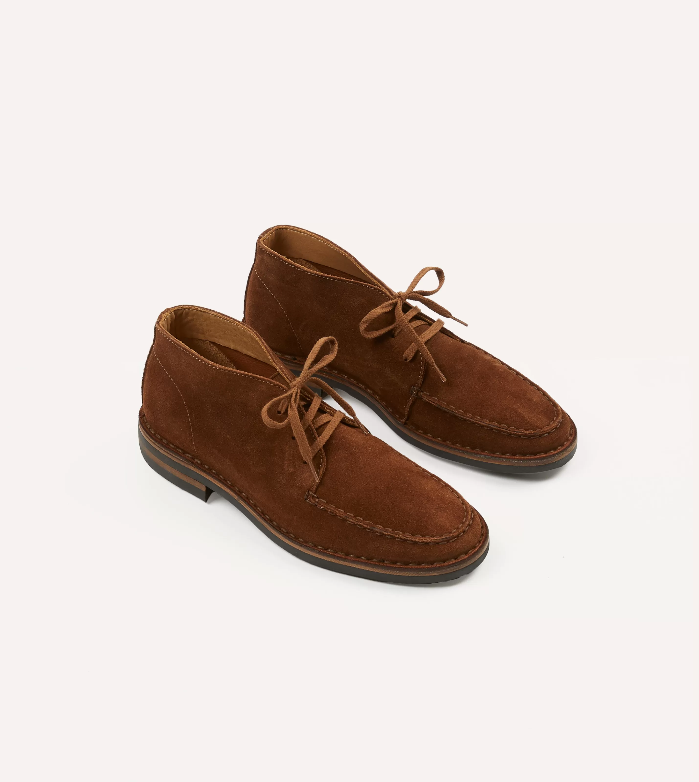 Drake’s Footwear | Chukkas | Crosby Moc-Toe Chukka Boot Roughout Suede With Rubber Sole Light brown