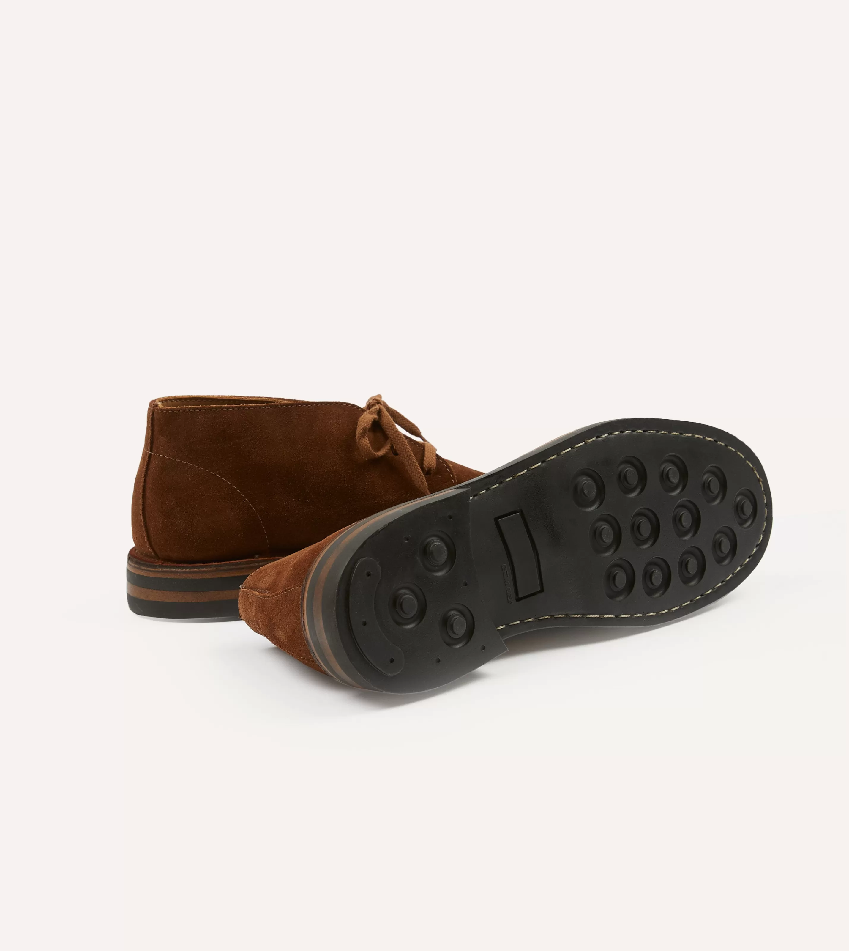 Drake’s Footwear | Chukkas | Crosby Moc-Toe Chukka Boot Roughout Suede With Rubber Sole Light brown