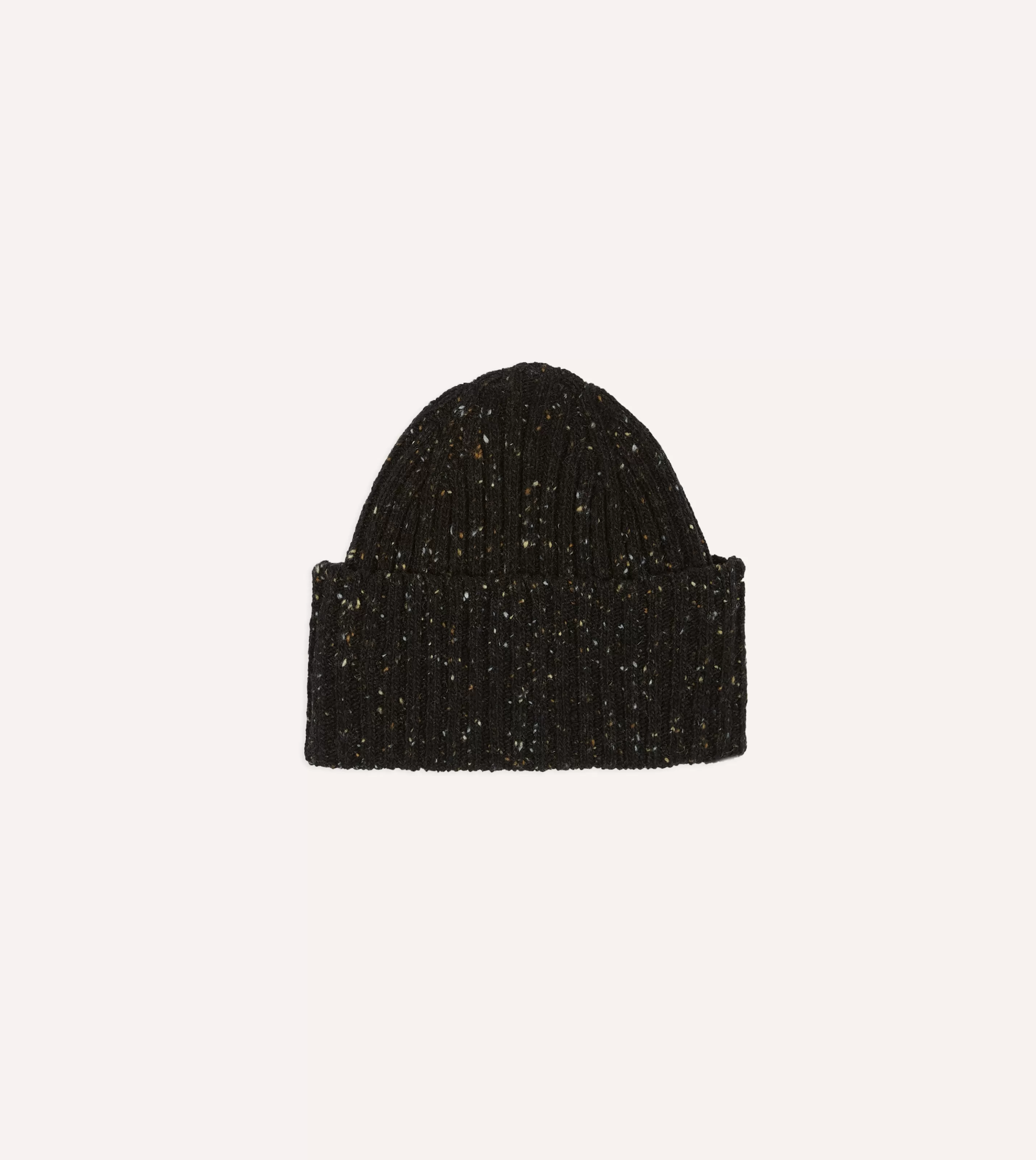 Drake’s Hats | Donegal Ribbed Merino Knit Cap Dark brown