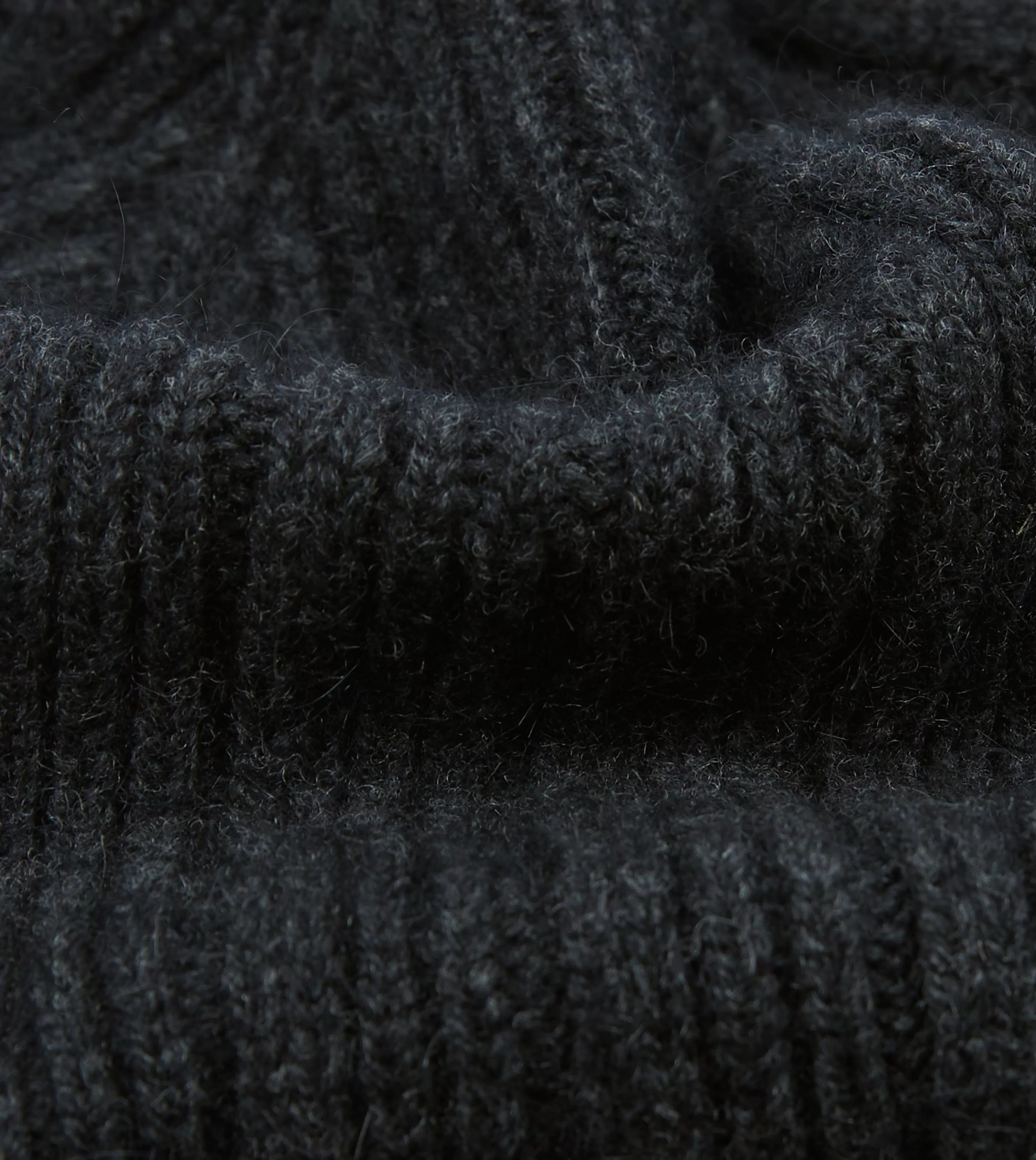 Drake’s Hats | Hats | Angora Lambswool Ribbed Knit Cap Dark grey