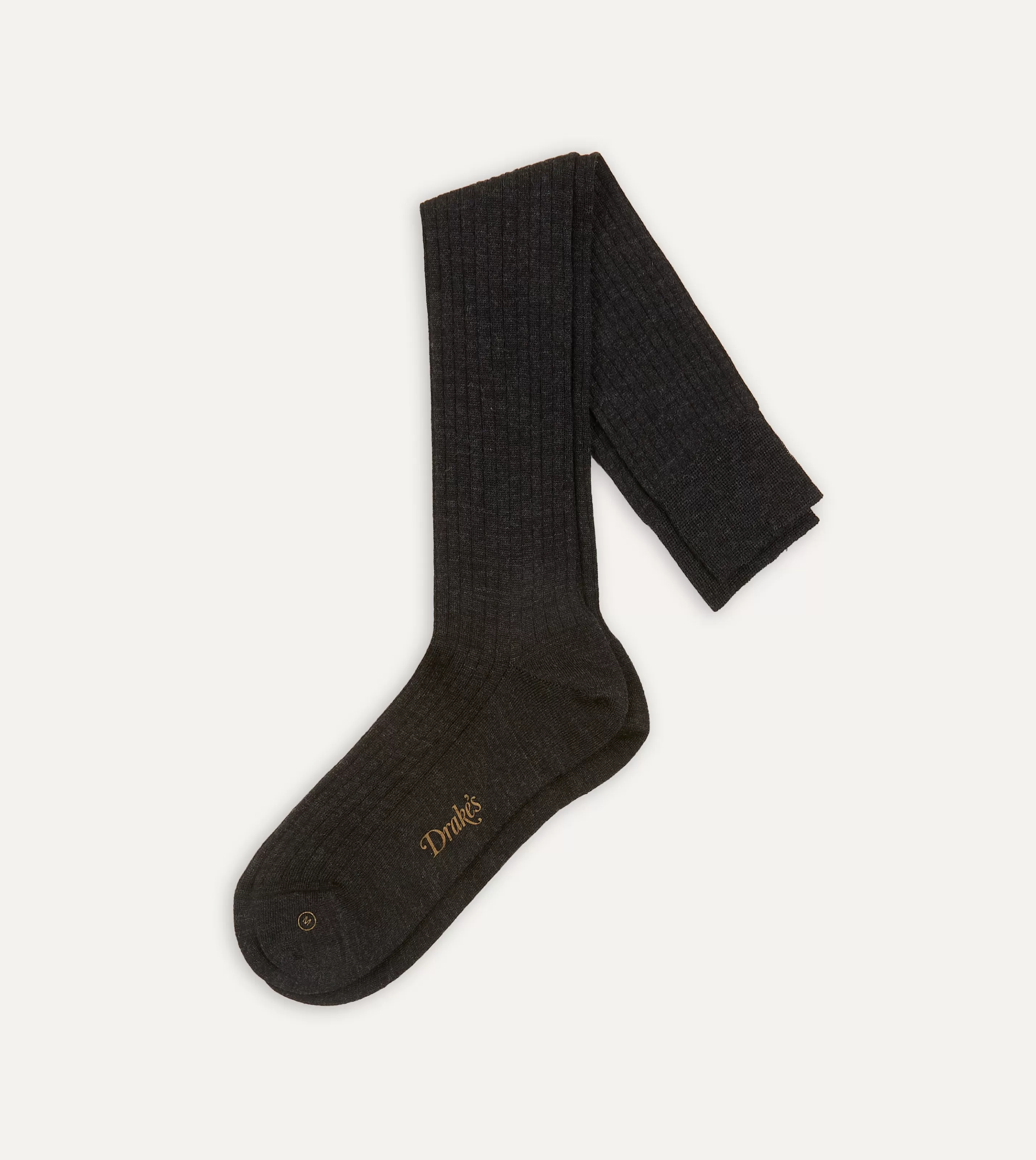 Drake’s Socks | Socks | Wool Over-The-Calf Sock Dark grey