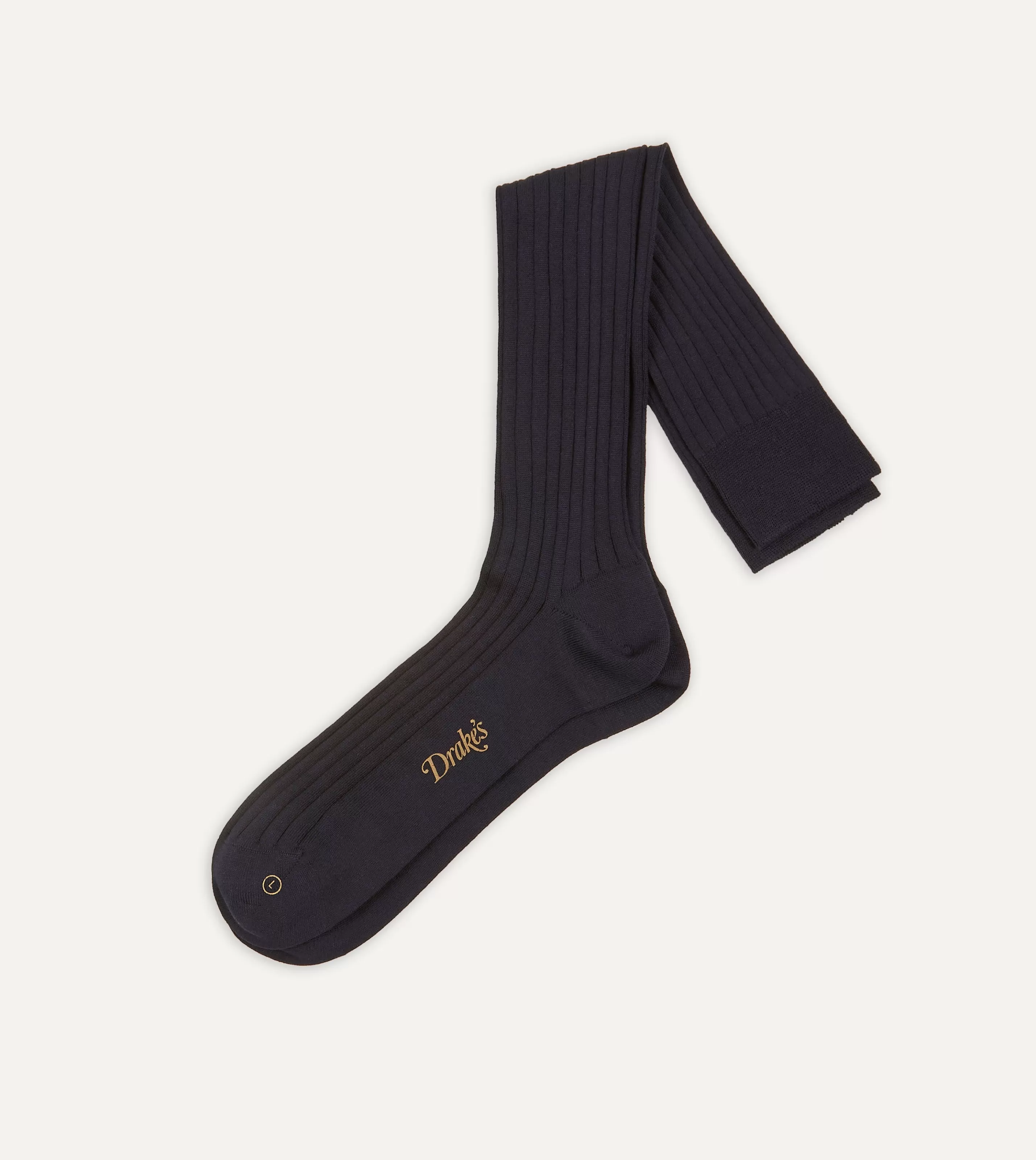 Drake’s Socks | Cotton Over-the-Calf Socks Dark navy