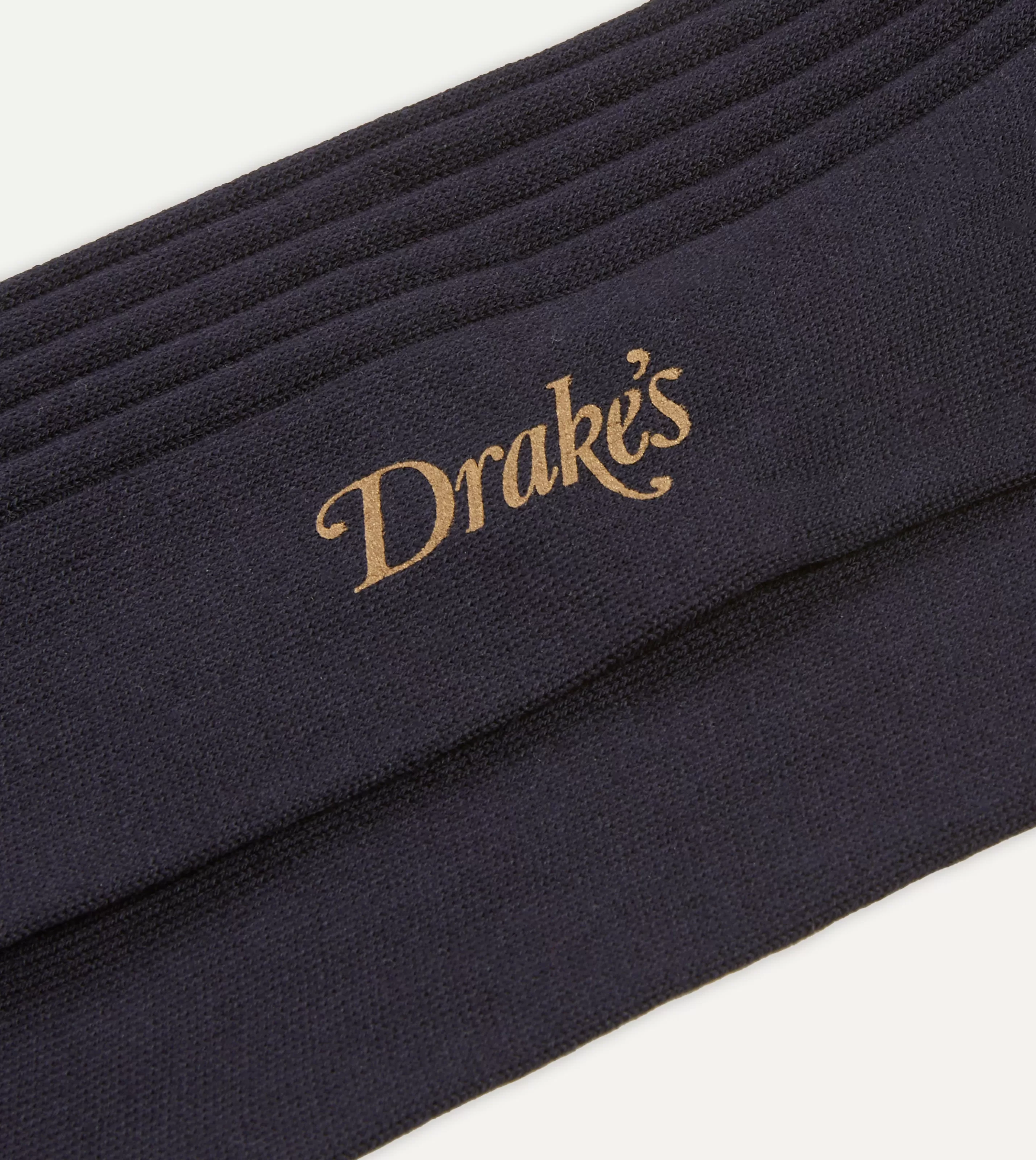 Drake’s Socks | Cotton Over-the-Calf Socks Dark navy