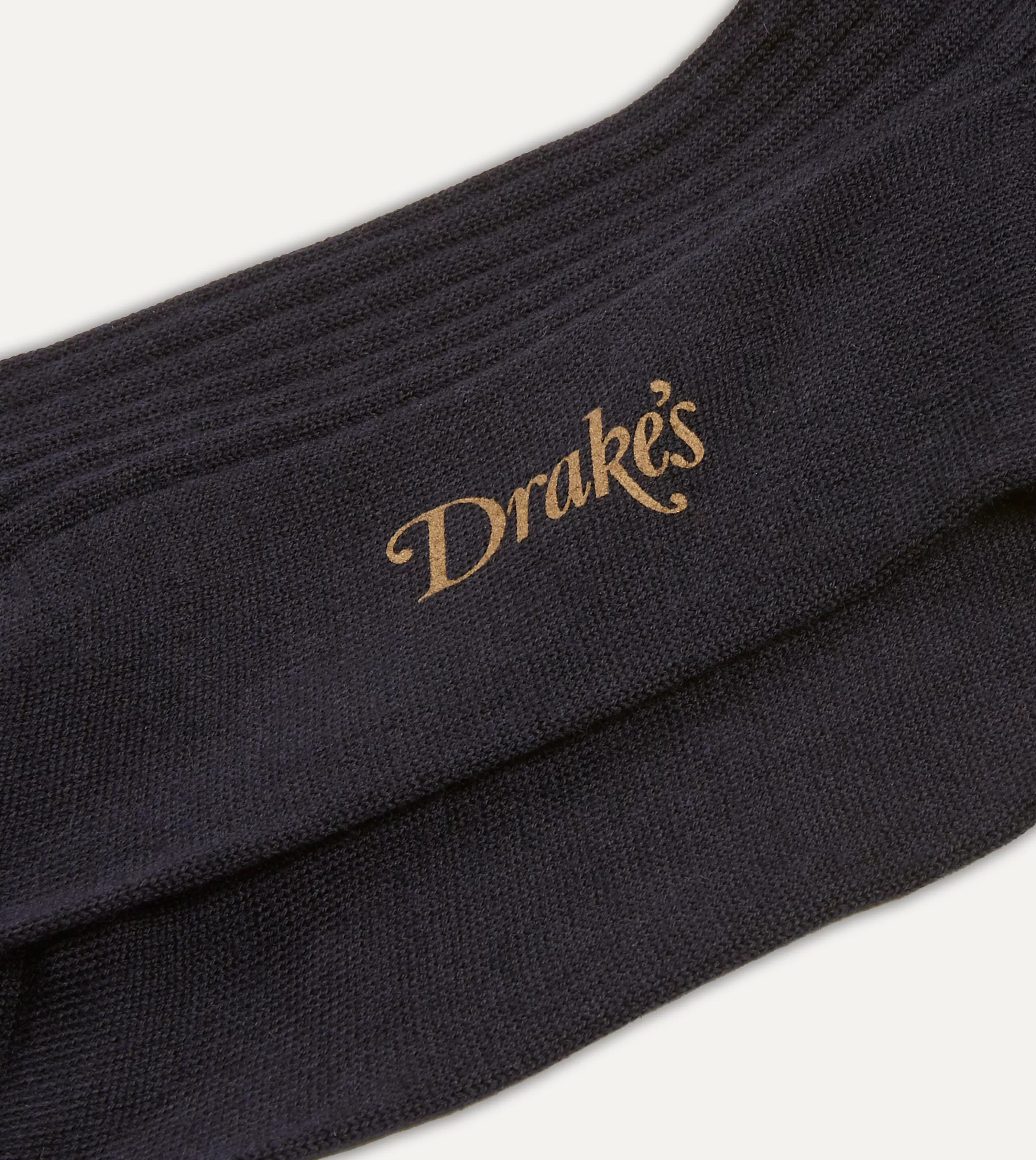 Drake’s Socks | Socks | Wool Over-the-Calf Socks Dark navy