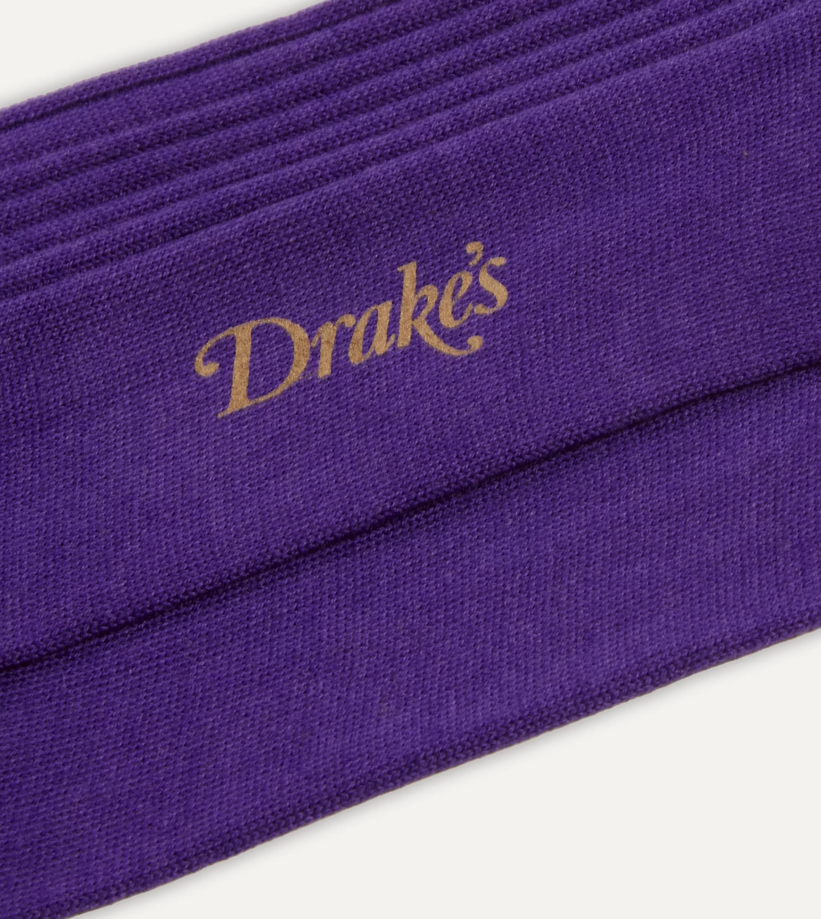 Drake’s Socks | Socks | Wool Over-the-Calf Socks Dark purple