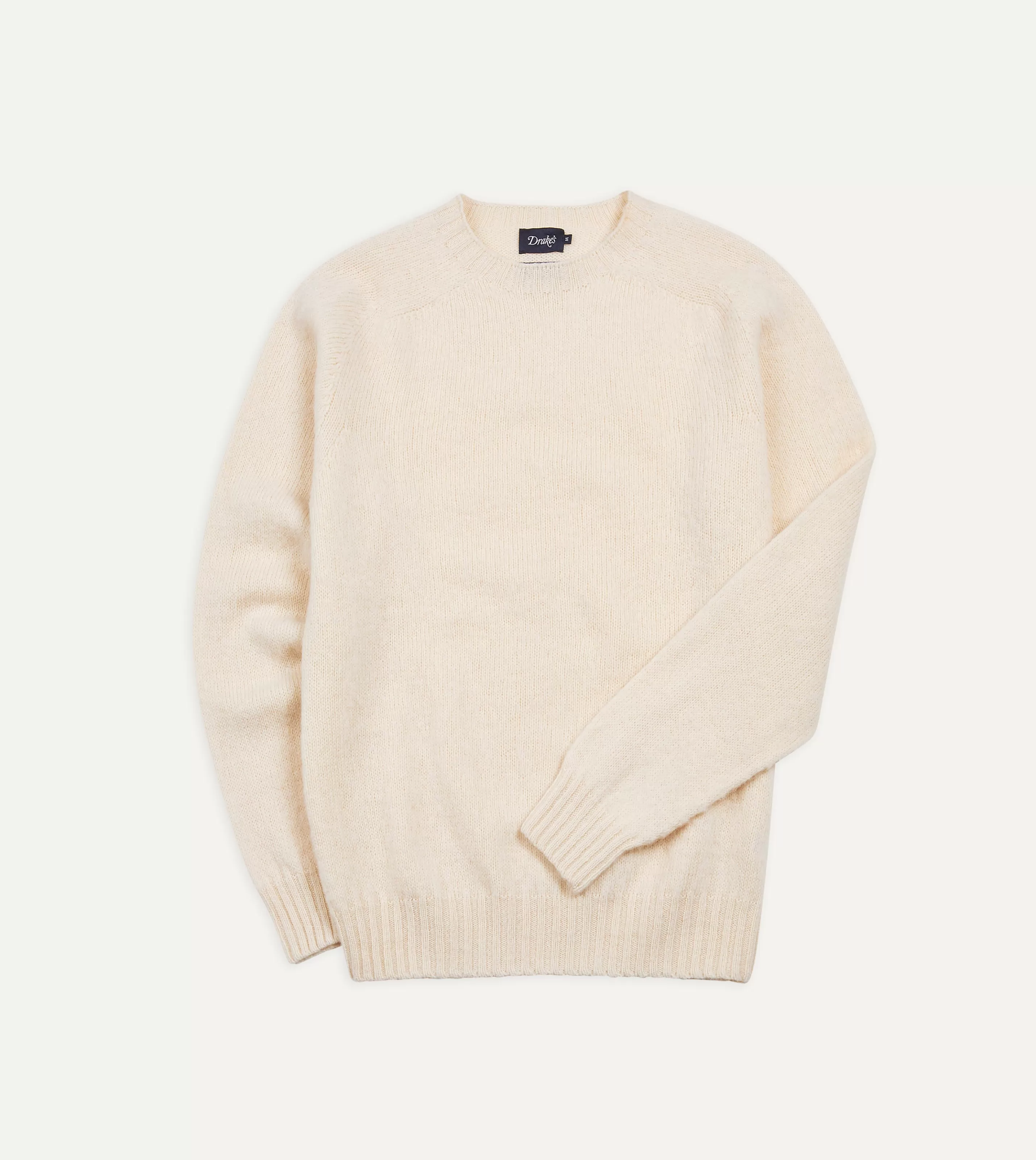 Drake’s Knitwear | Knitwear | Brushed Shetland Crew Neck Jumper Ecru