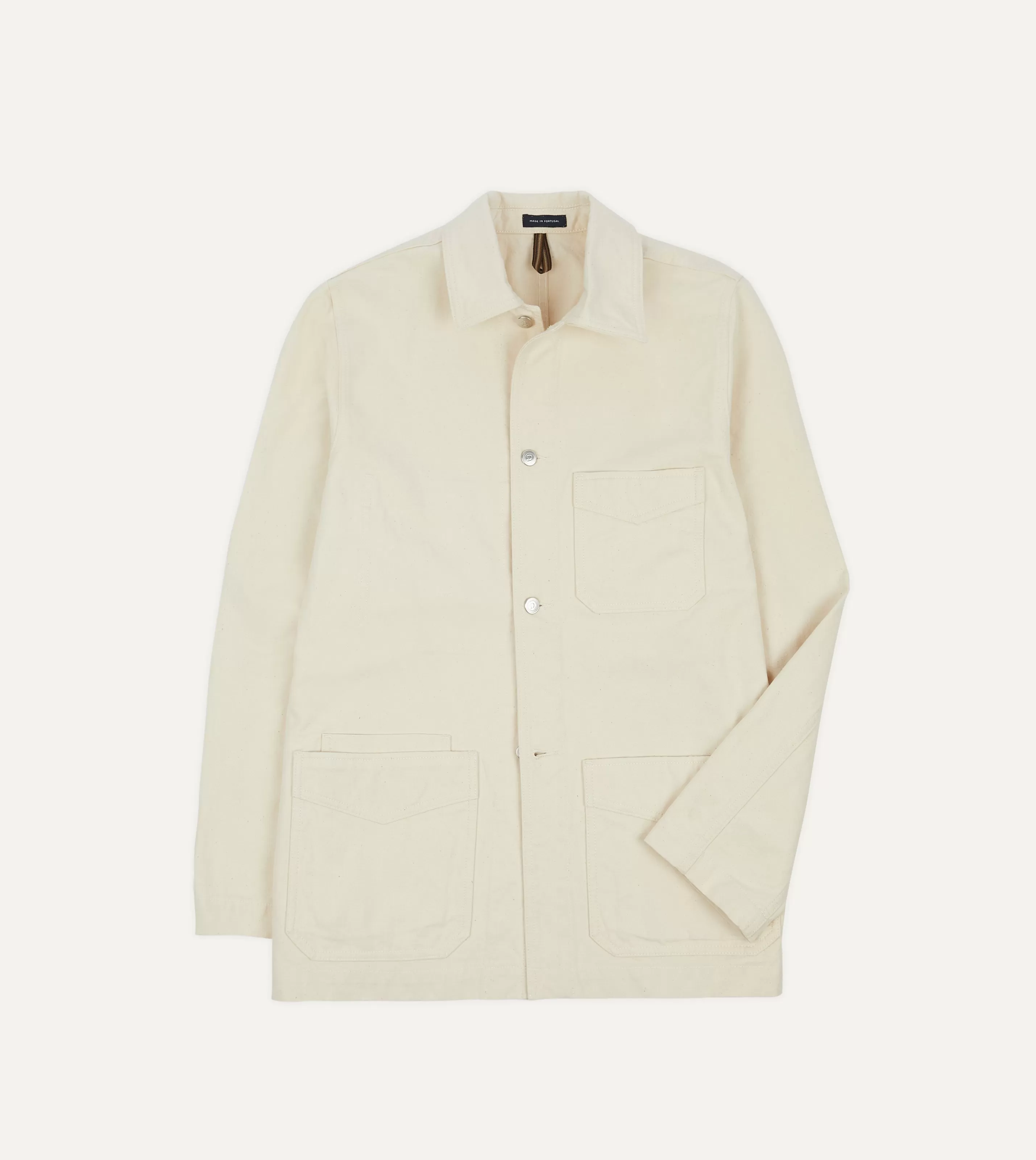 Drake’s Coats & Jackets | Chore Jackets | Ecru Cotton Duck Canvas Five-Pocket Chore Jacket