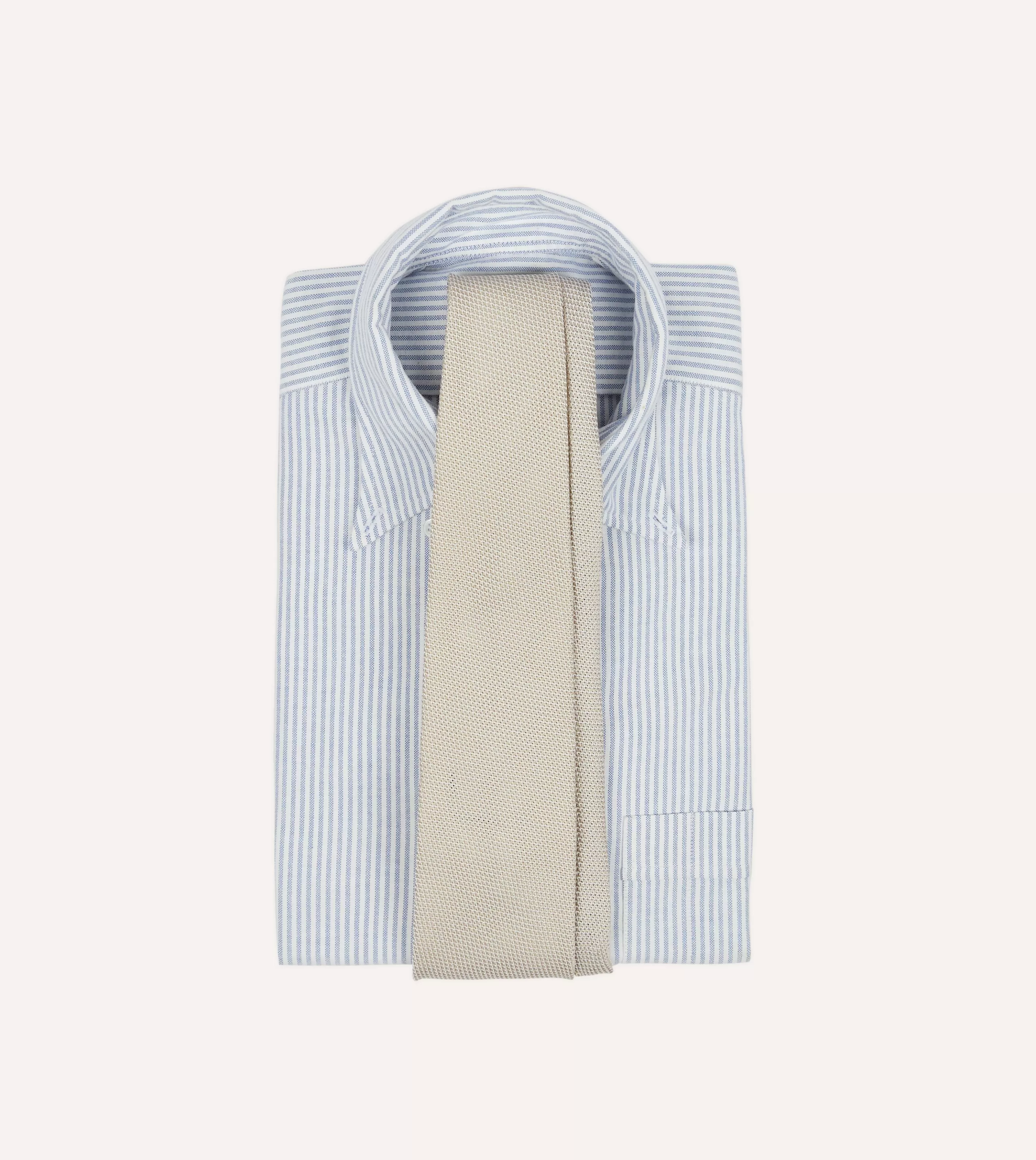 Drake’s Plain Ties | Ecru Fine Woven Grenadine Silk Hand Rolled Tie